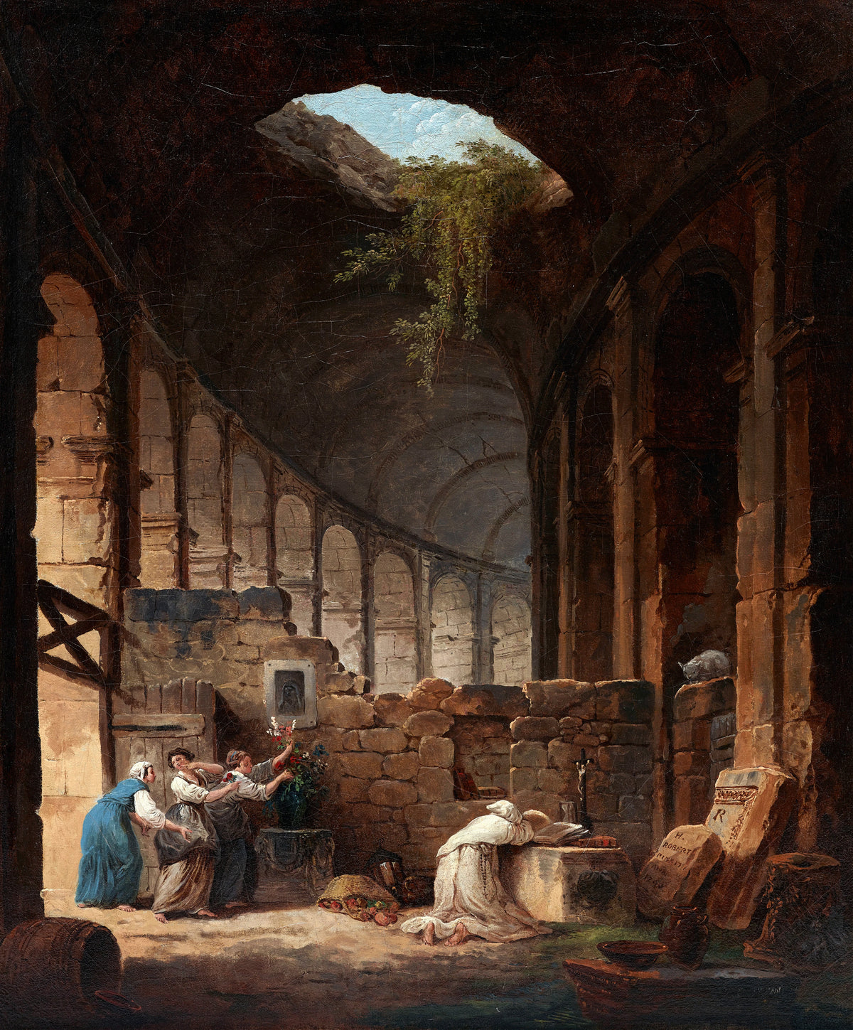 Hubert Robert - Hermit in the Colosseum (1790)