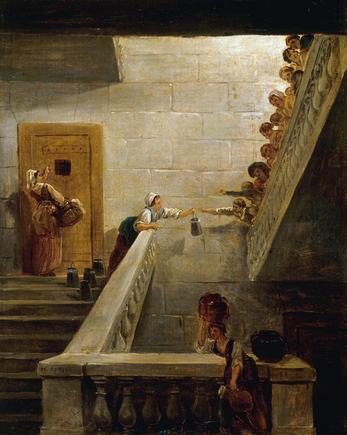 Hubert Robert - Le Ravitaillement des prisonniers à la prison de Saint-Lazare (1794)