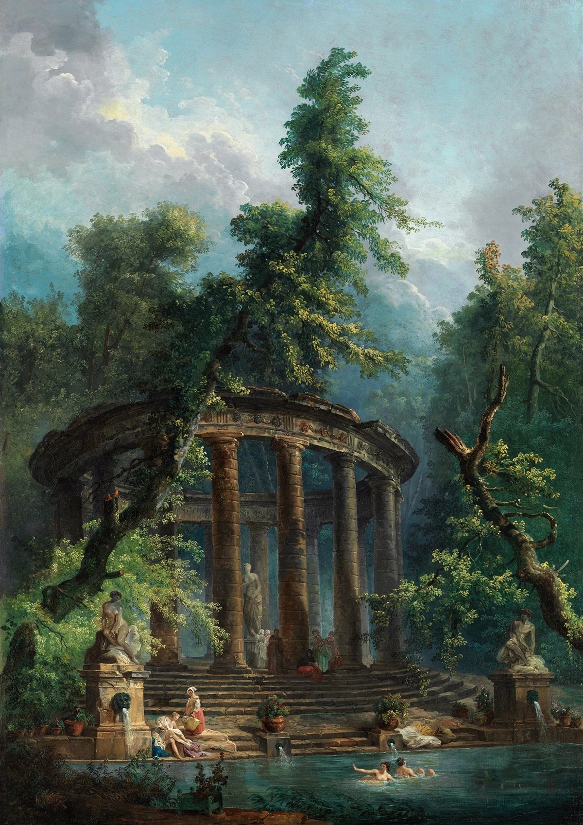 Hubert Robert - The Bathing Pool