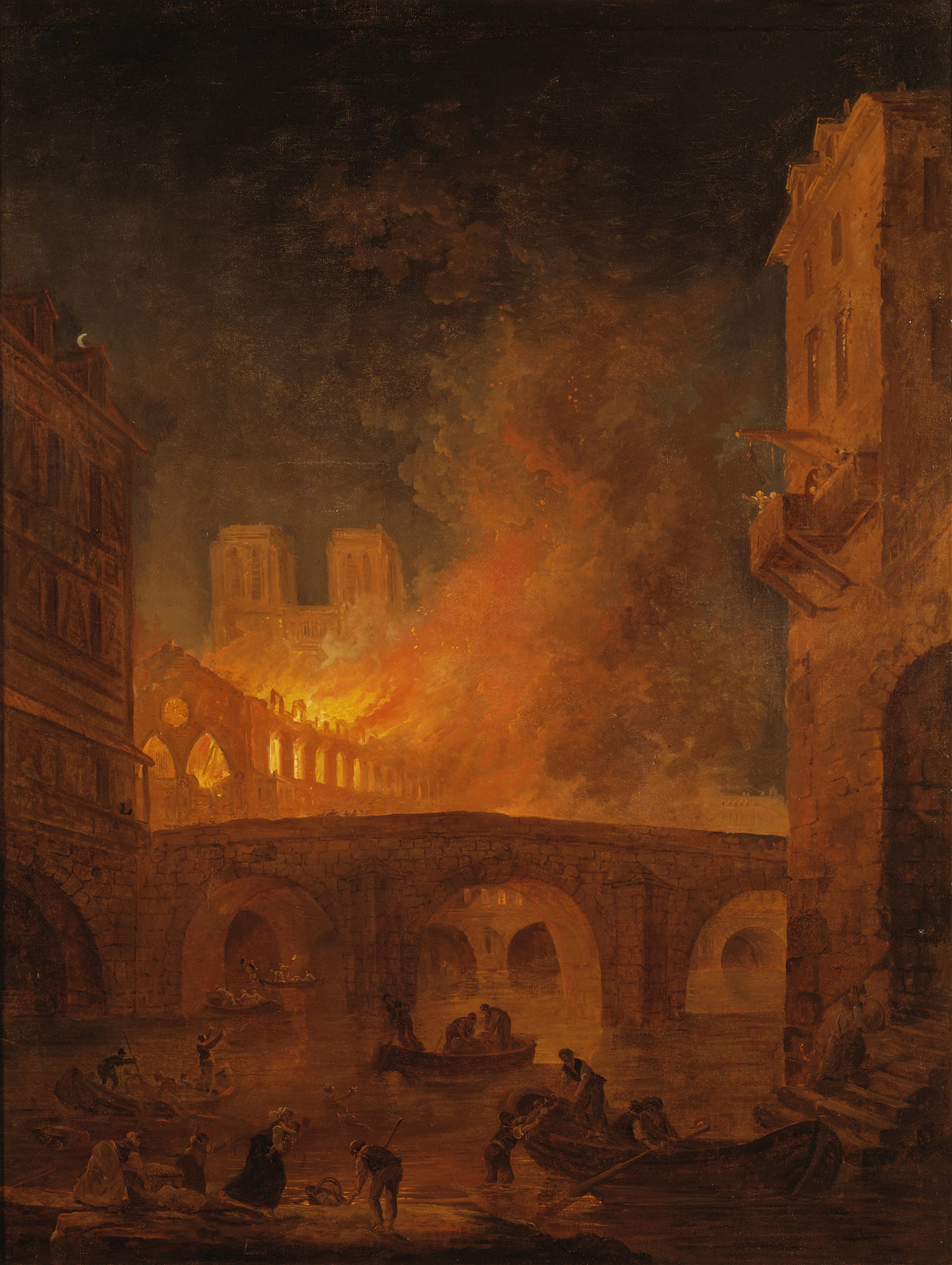 Hubert Robert - The Fire of Hôtel-Dieu in Paris (1772)