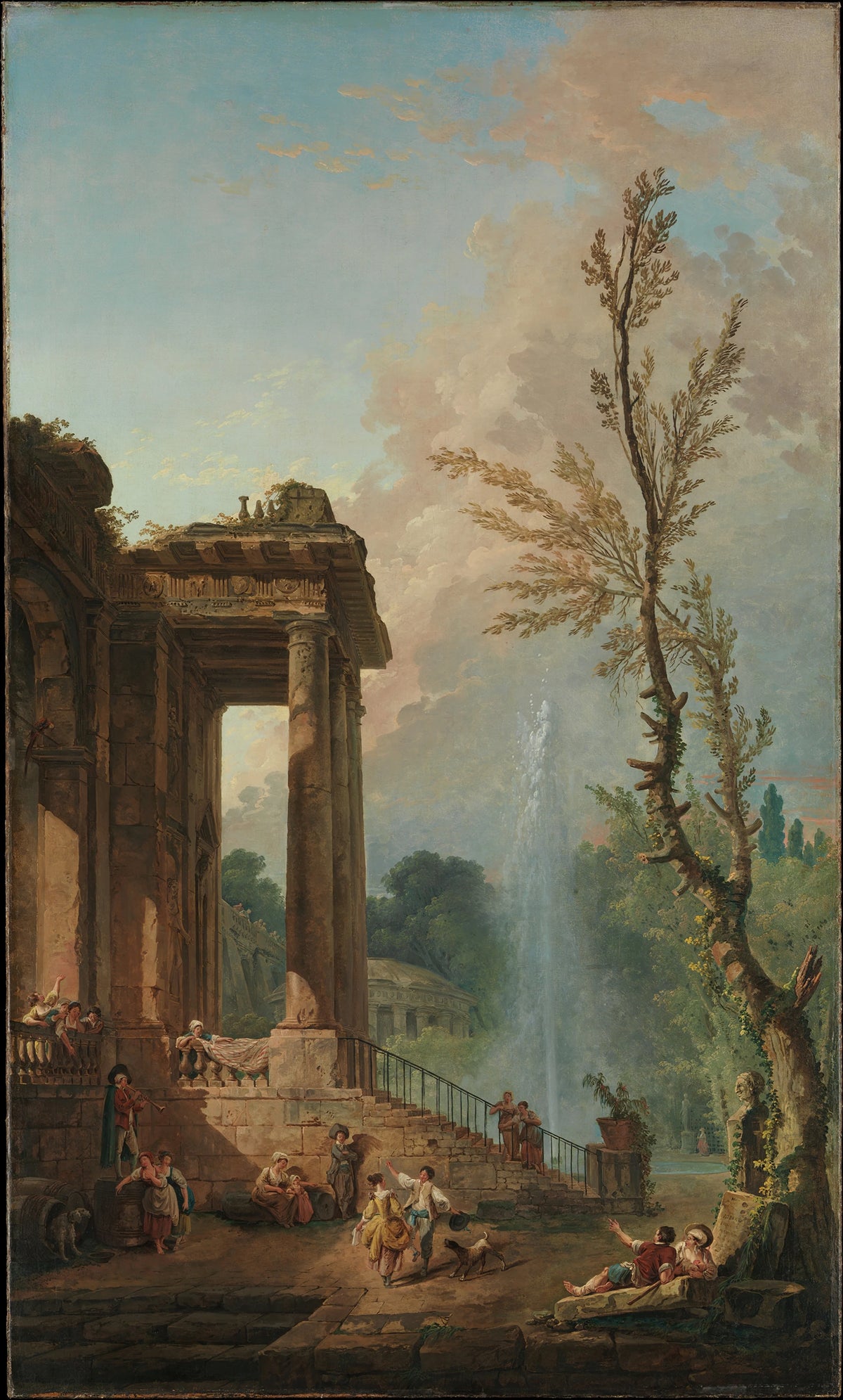 Hubert Robert - The Portico of a Country Mansion (1773)