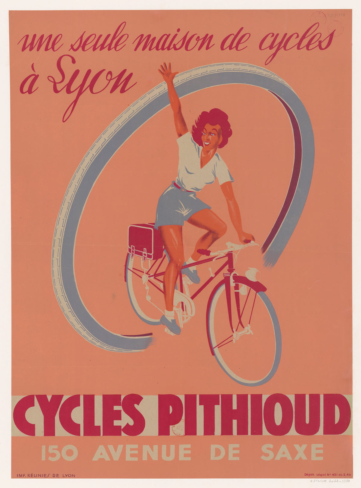 Imp. Réunies de Lyon - Une seule maison de cycles à Lyon. Cycles Pithioud, 150 avenue de Saxe (1946)