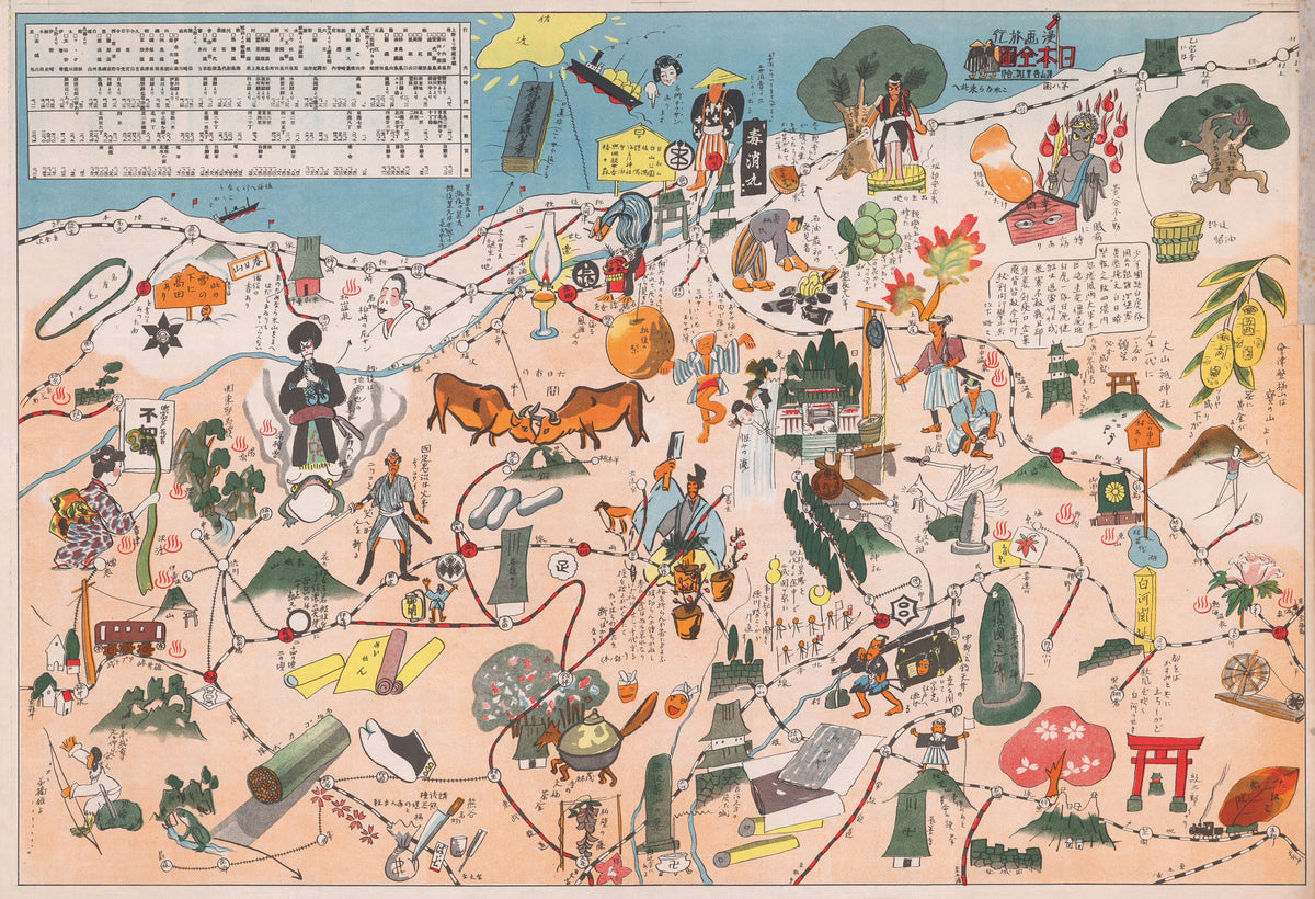 Inoue Seiji - Manga ryokō nihonzenzu (Manga Travel Map of Japan) Pl.08 (1925)