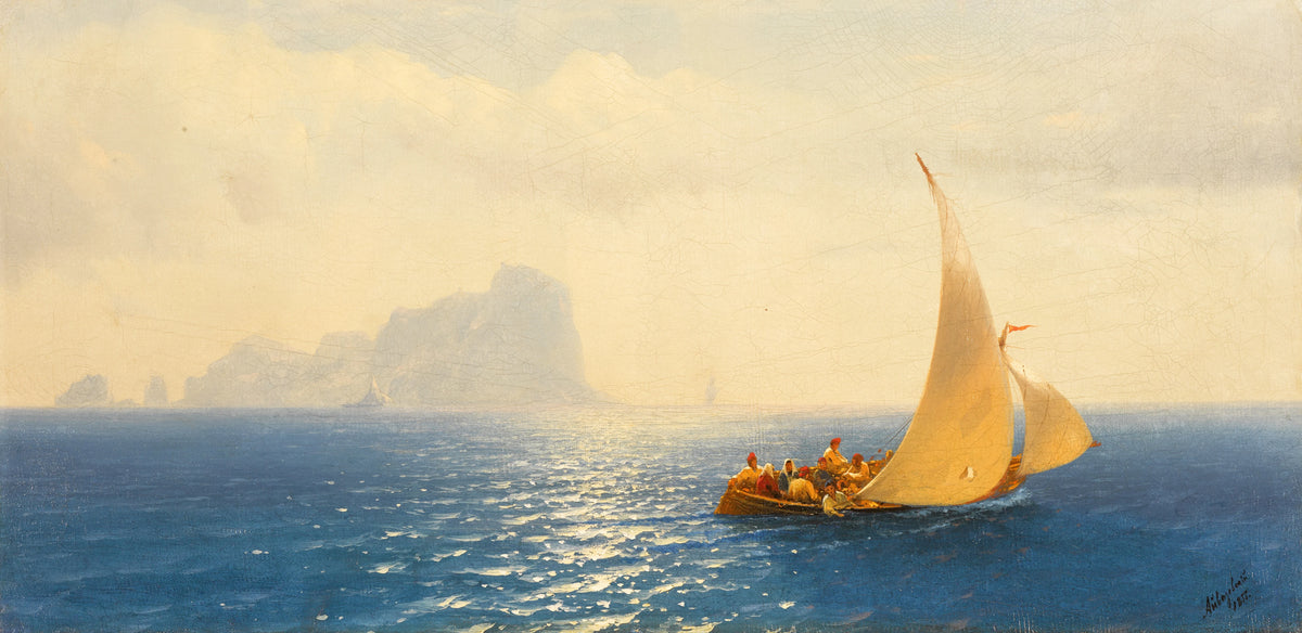 Ivan Konstantinovich Aivazovsky - Sailing Boat off the Coast of Capri (1855)