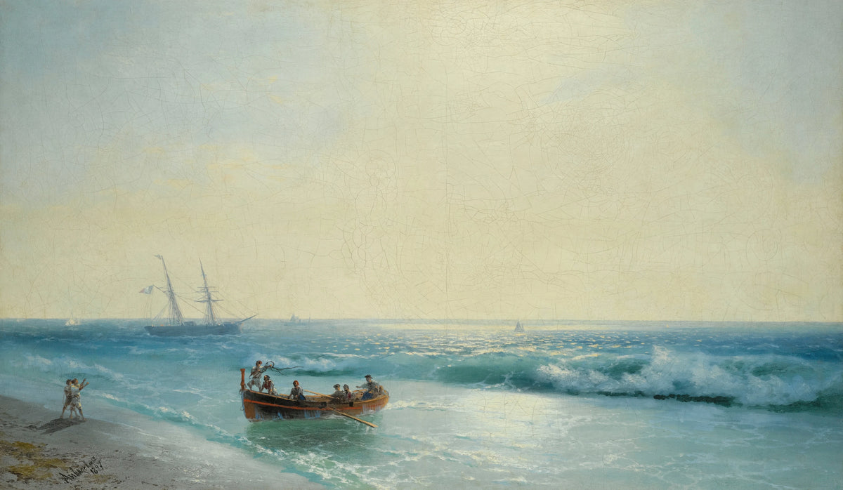 Ivan Konstantinovich Aivazovsky - Sailors Coming Ashore (1897)