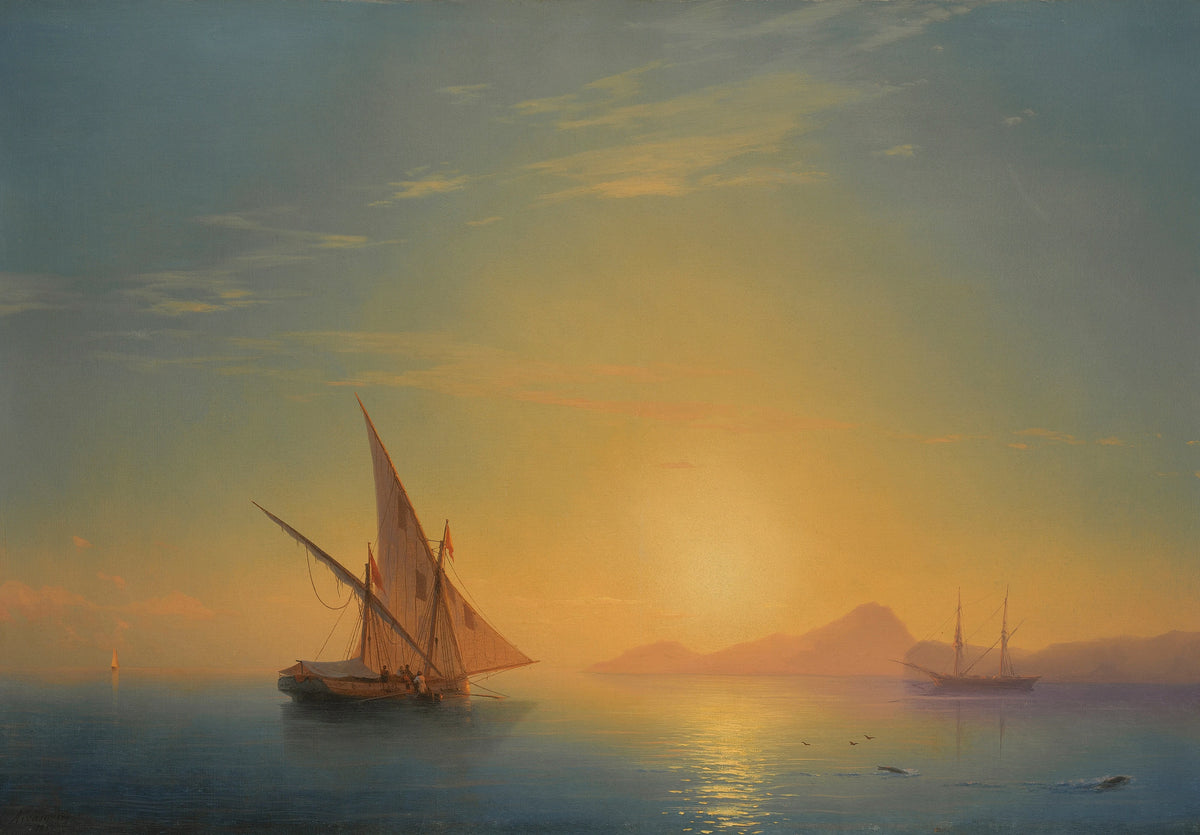Ivan Konstantinovich Aivazovsky - Sunset Over Ischia (1857)
