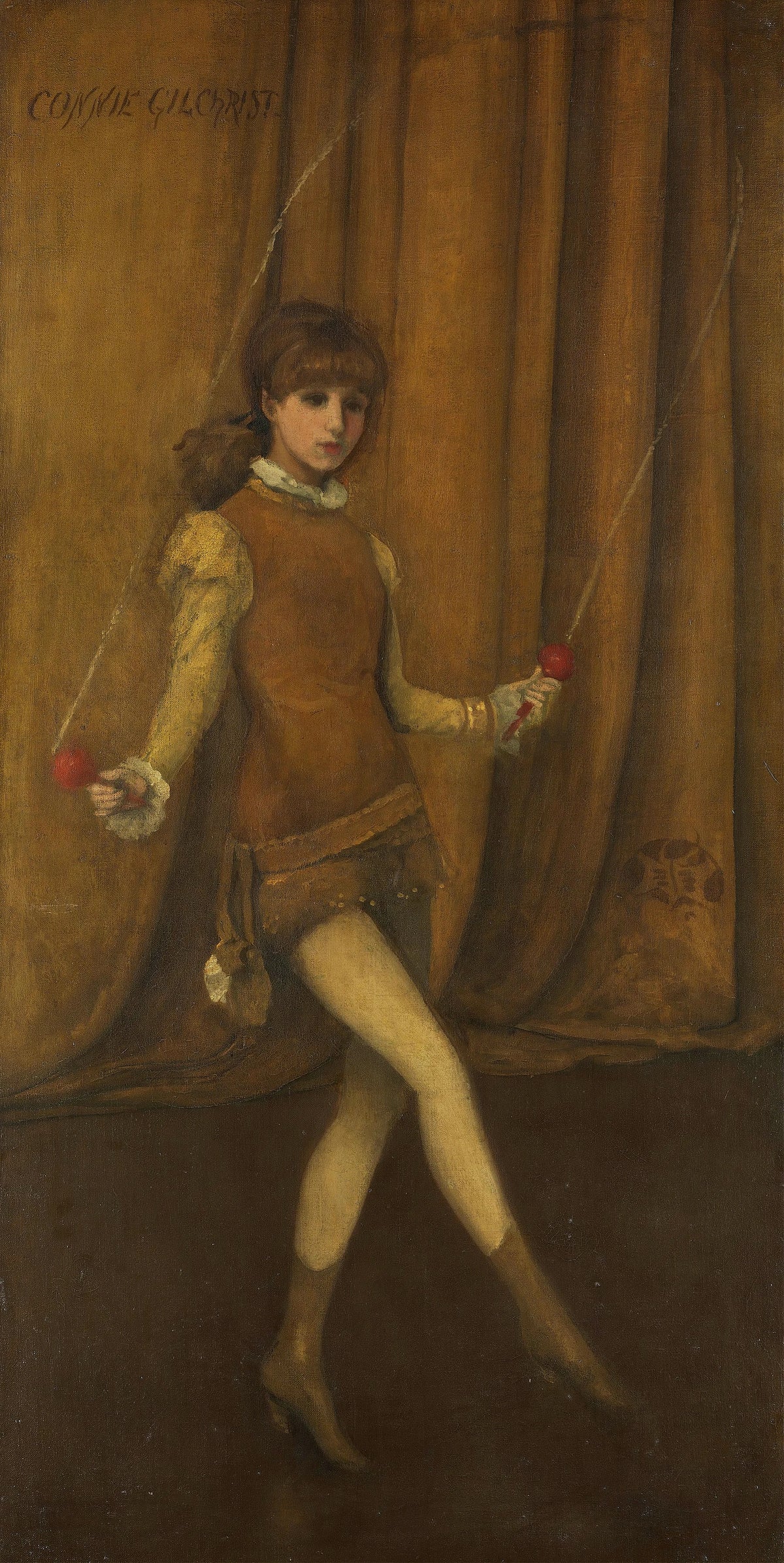 James Abbott McNeill Whistler - Harmony in Yellow and Gold-The Gold Girl-Connie Gilchrist (circa 1876-77)
