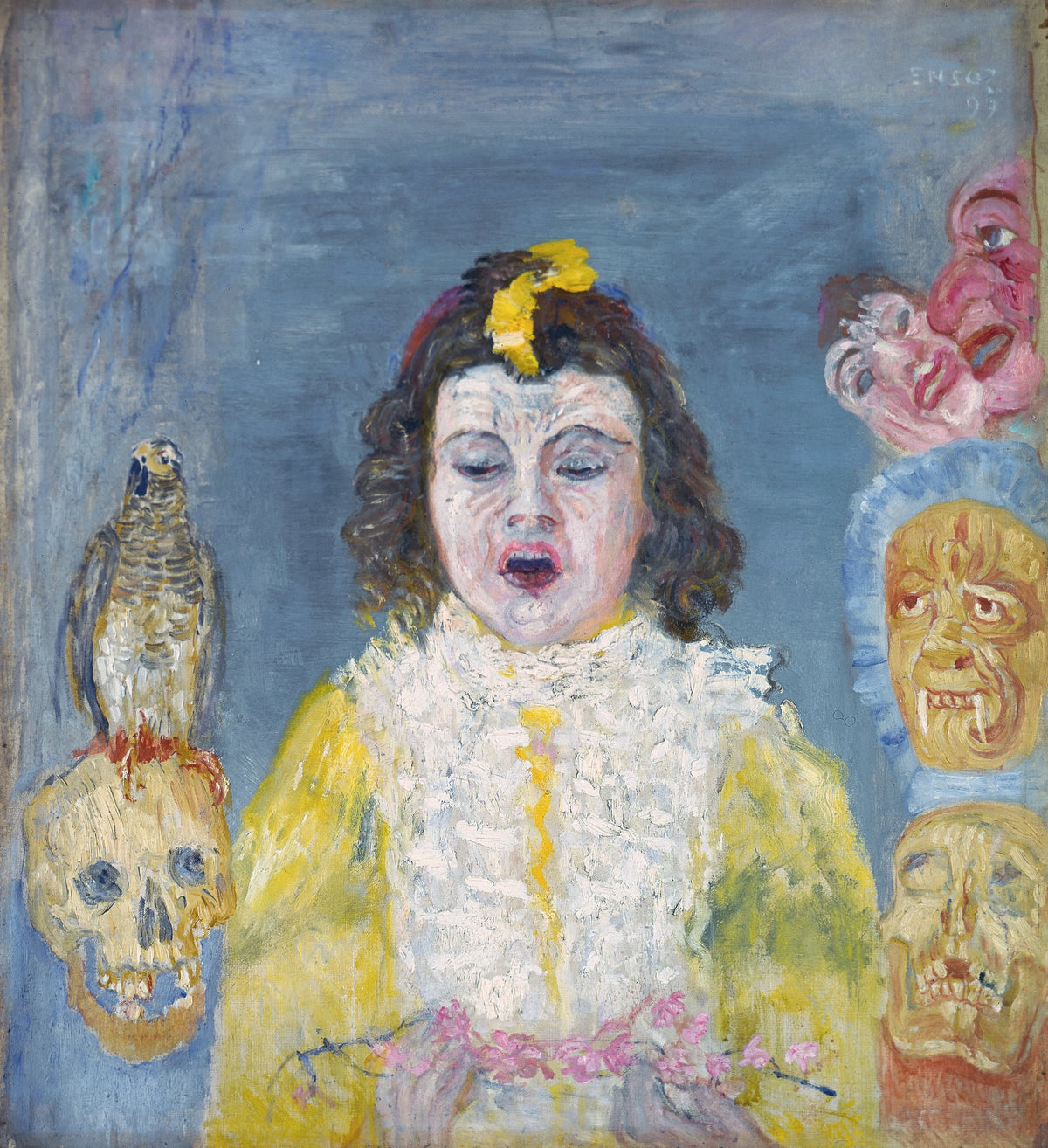 James Ensor - Girl with Masks (Communion) (1921)