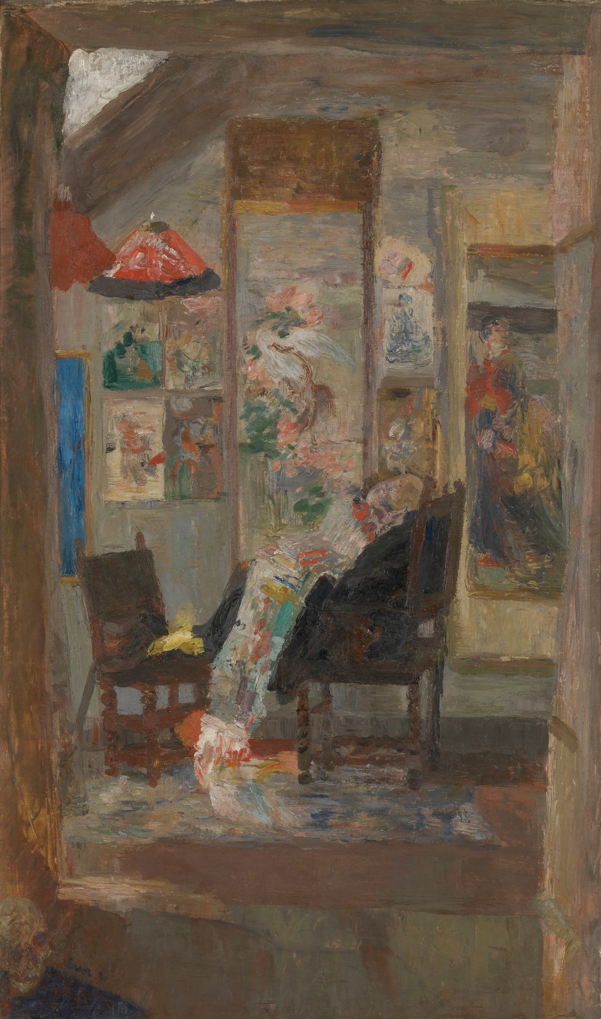 James Ensor - Skeleton Looking at Chinoiseries (1885)