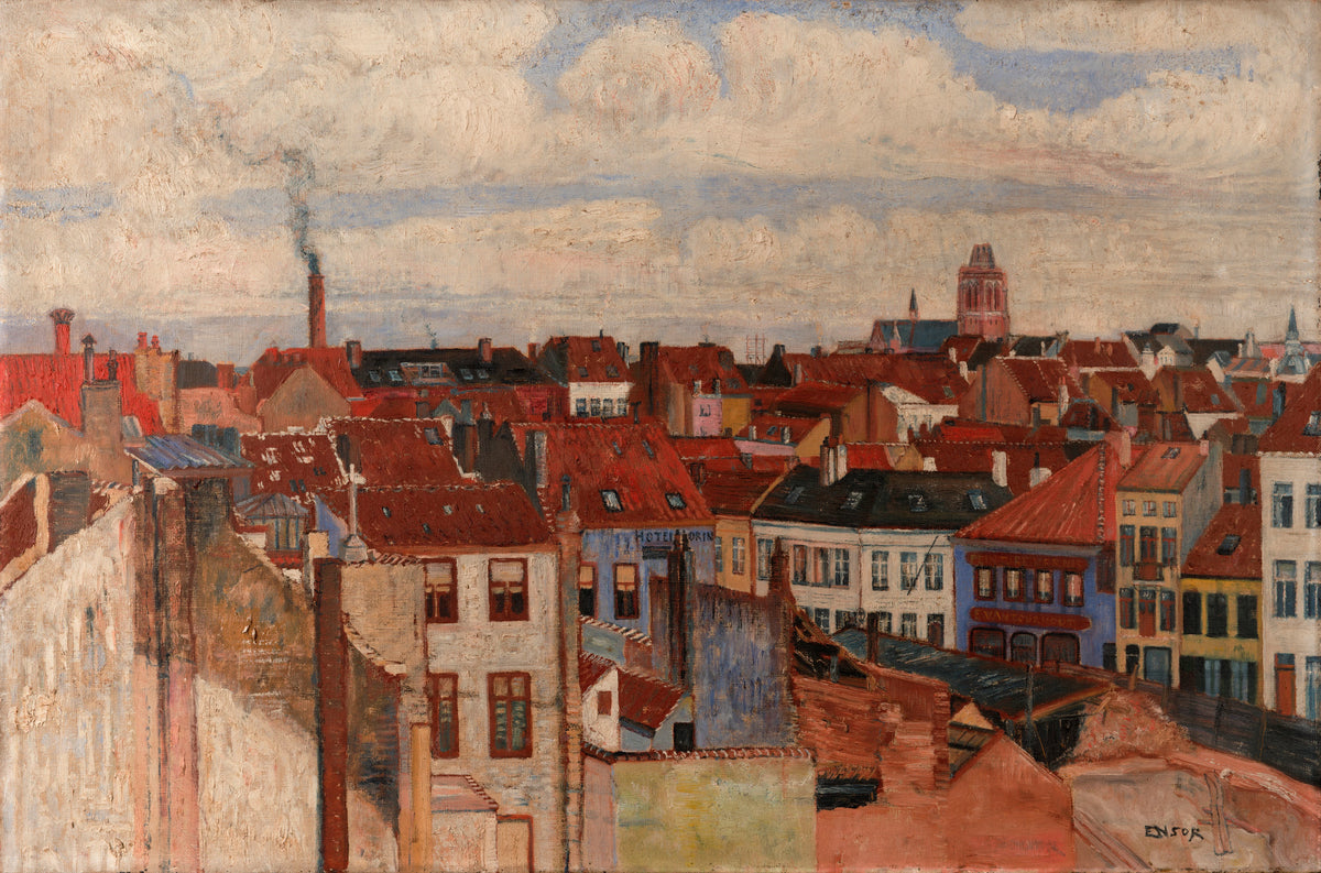 James Ensor - The rooftops of Ostend (1901)