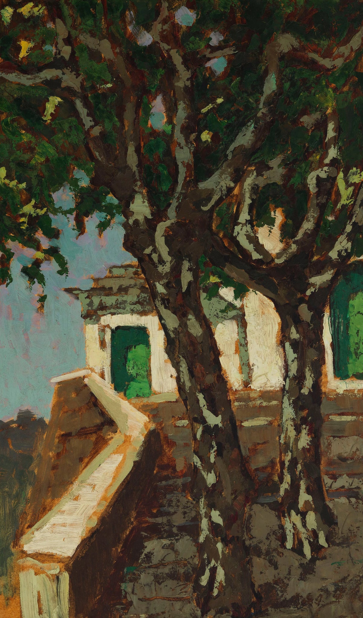 Jan Bohuszewicz - Platanus Trees at a Monastery Gate (1930)