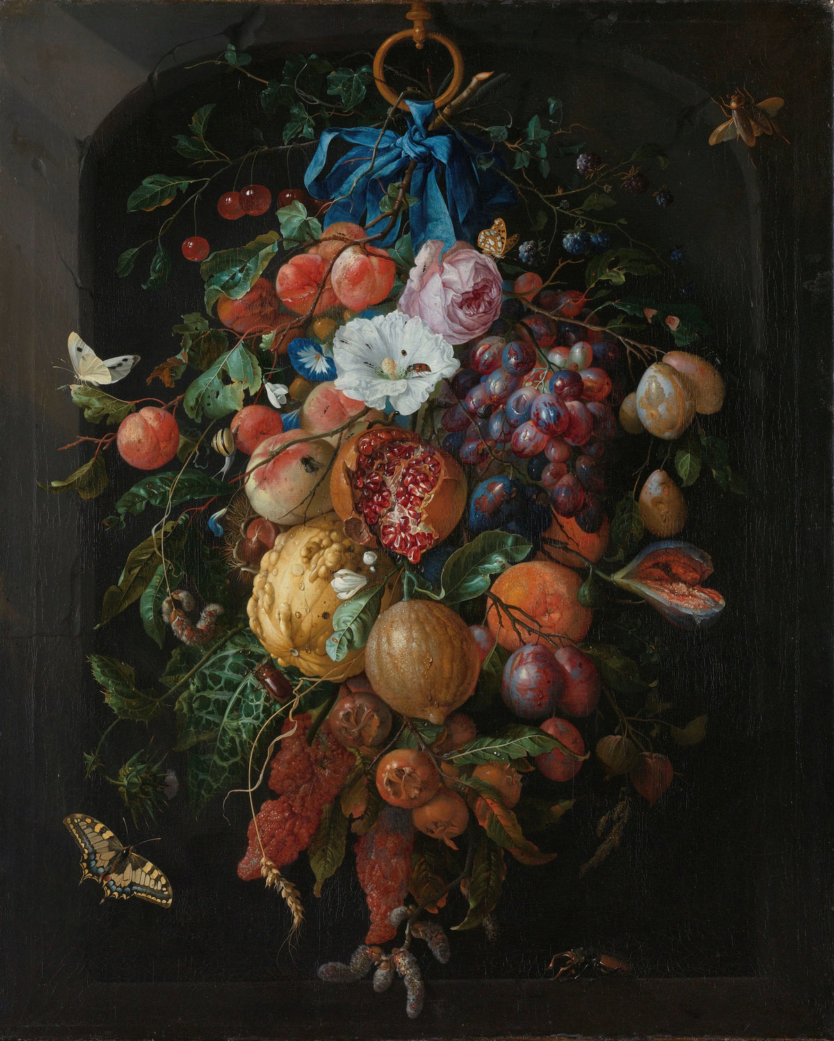 Jan Davidsz de Heem - Festoon of Fruit and Flowers (1660-1670)