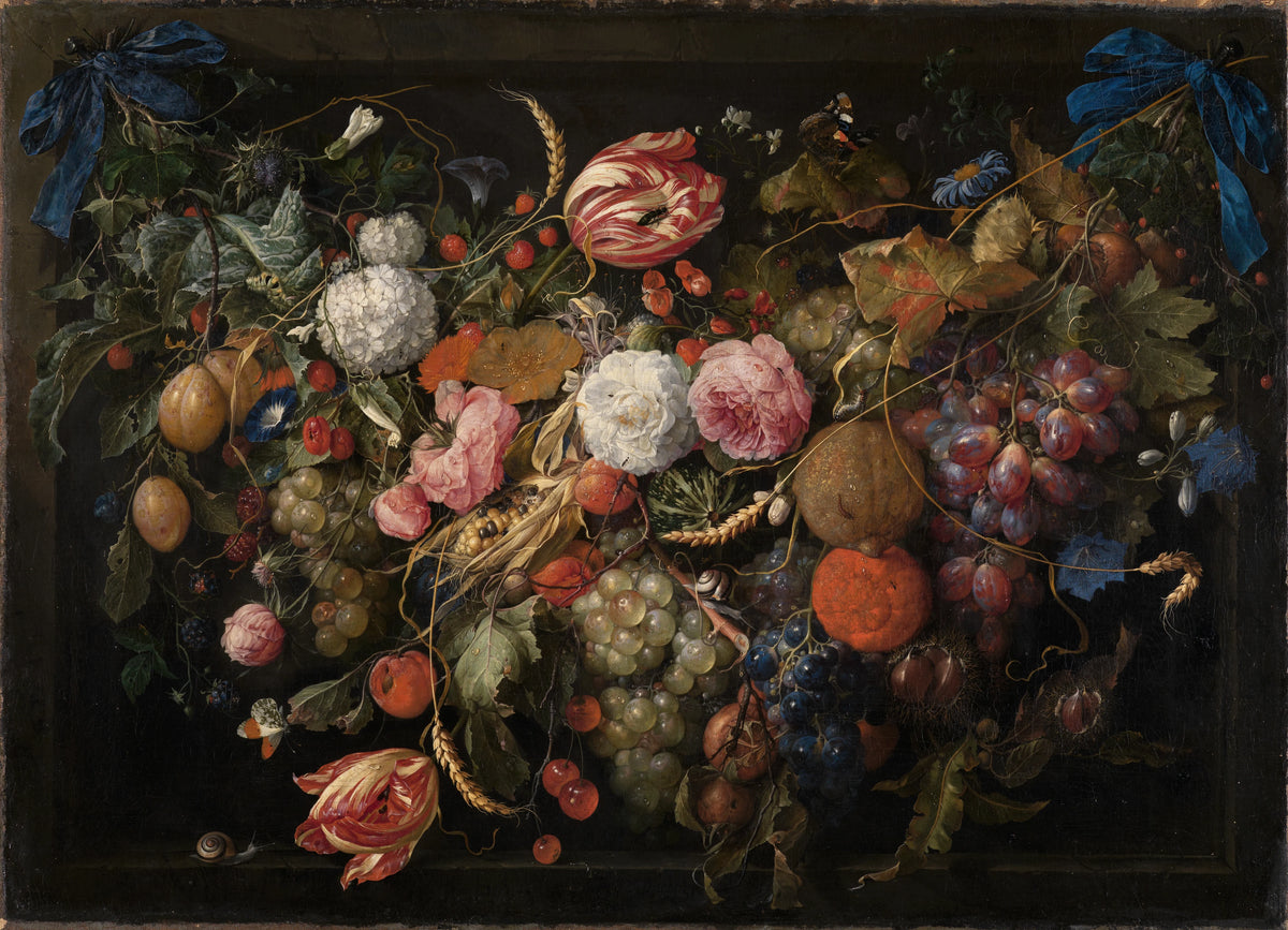 Jan Davidsz de Heem - Girlande von Blumen und Früchten (circa 1672)