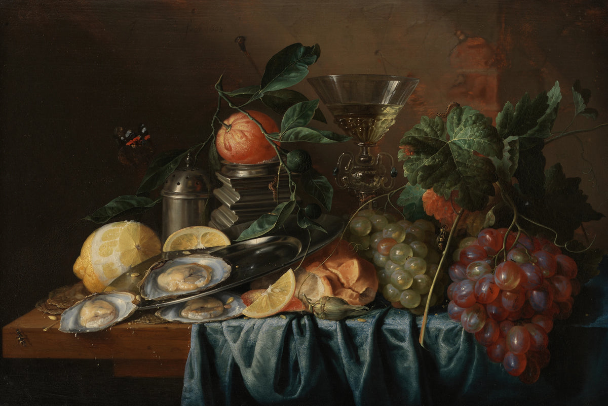Jan Davidsz de Heem - Still Life with Oysters and Grapes (1653)