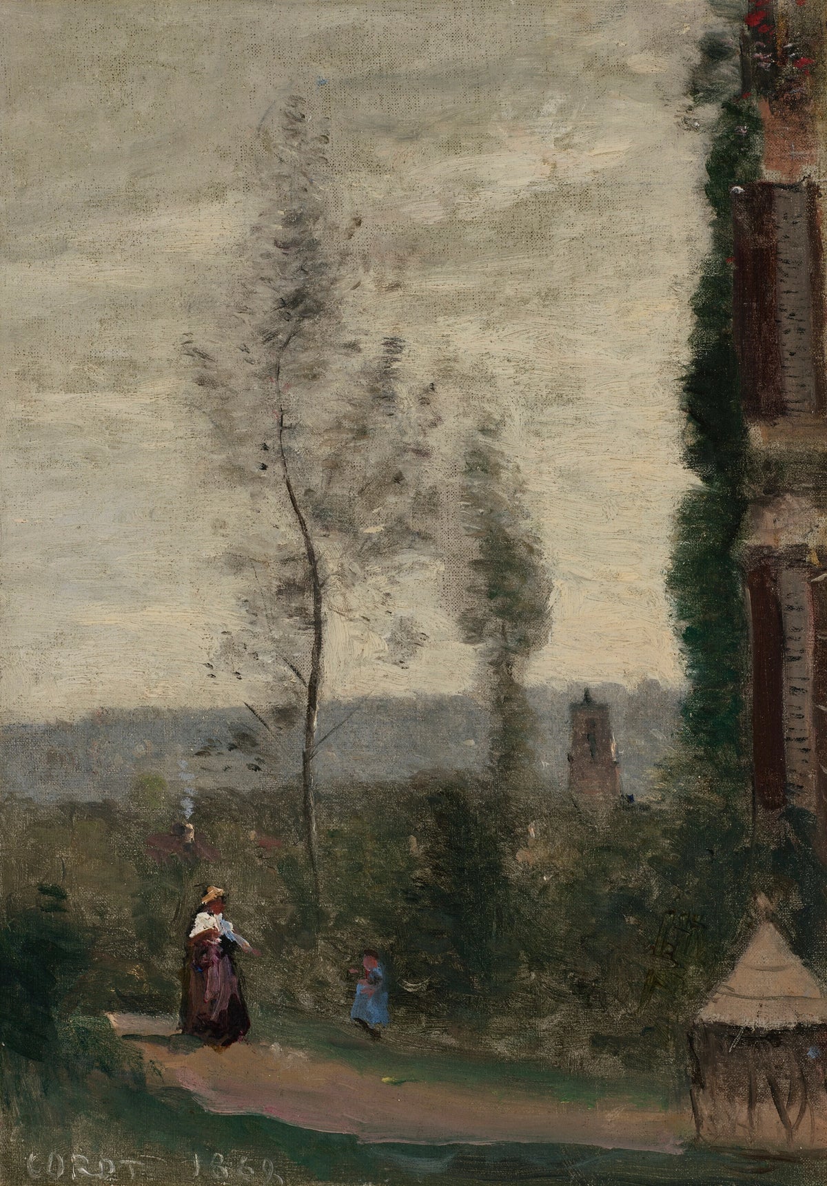 Jean-Baptiste-Camille Corot - Coulommiers, le jardin de M. Preschez (1868)