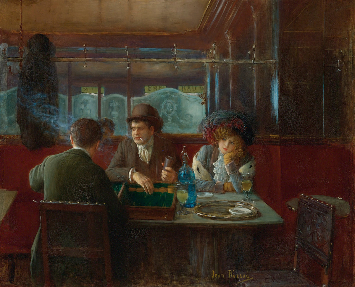 Jean Béraud - Backgammon At The Café