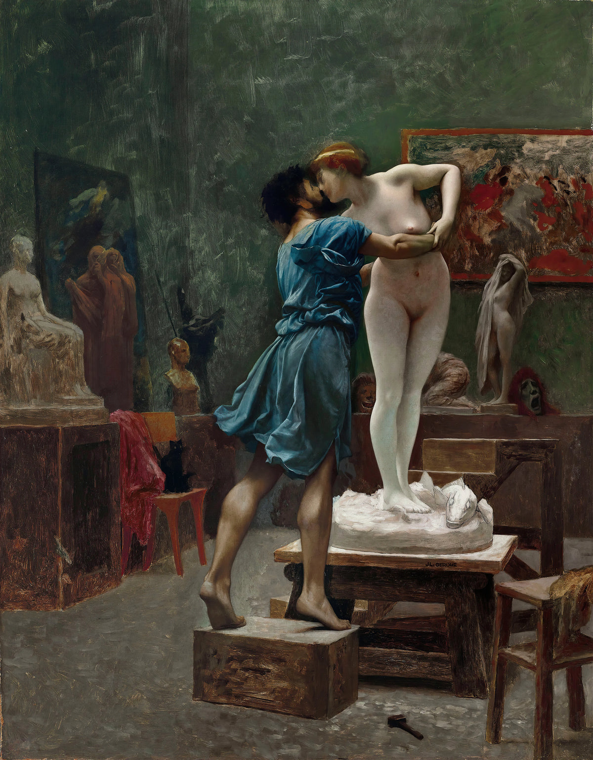 Jean-Léon Gérôme - Pygmalion et Galatée, esquisse à l'huile (1890)