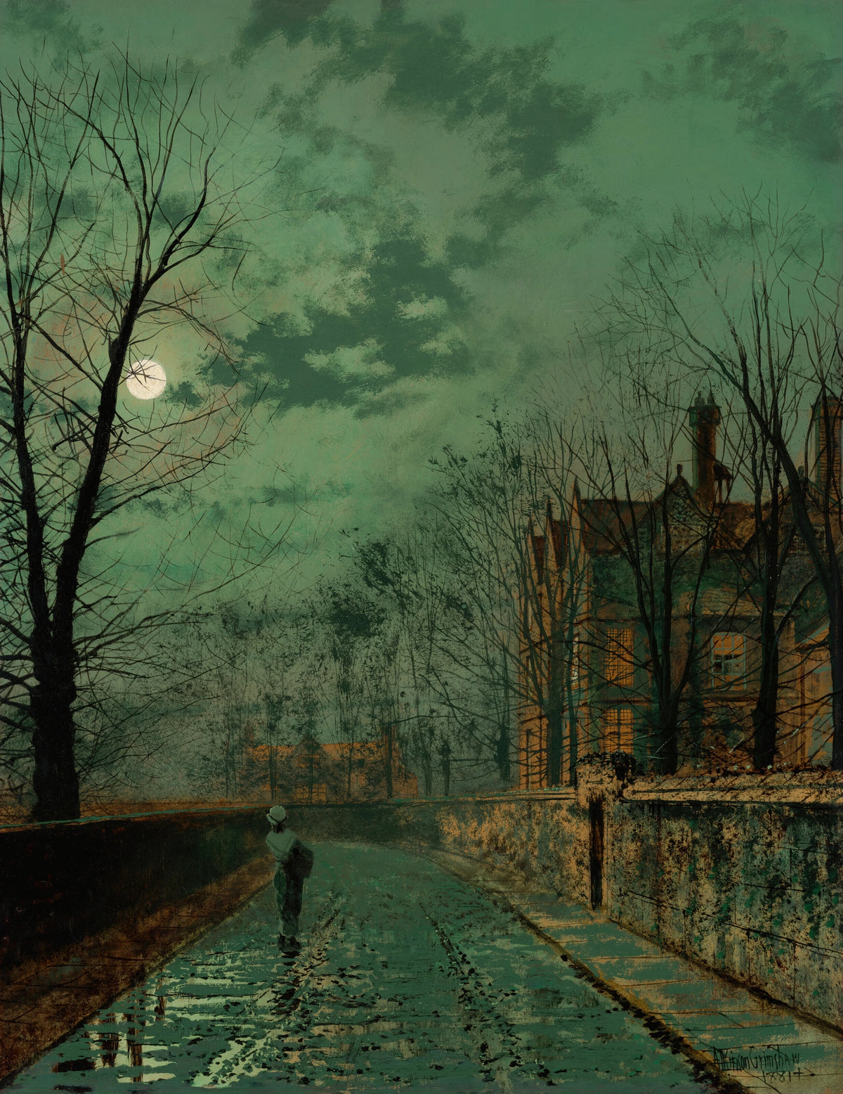 John Atkinson Grimshaw - A lane near Chester (1881)