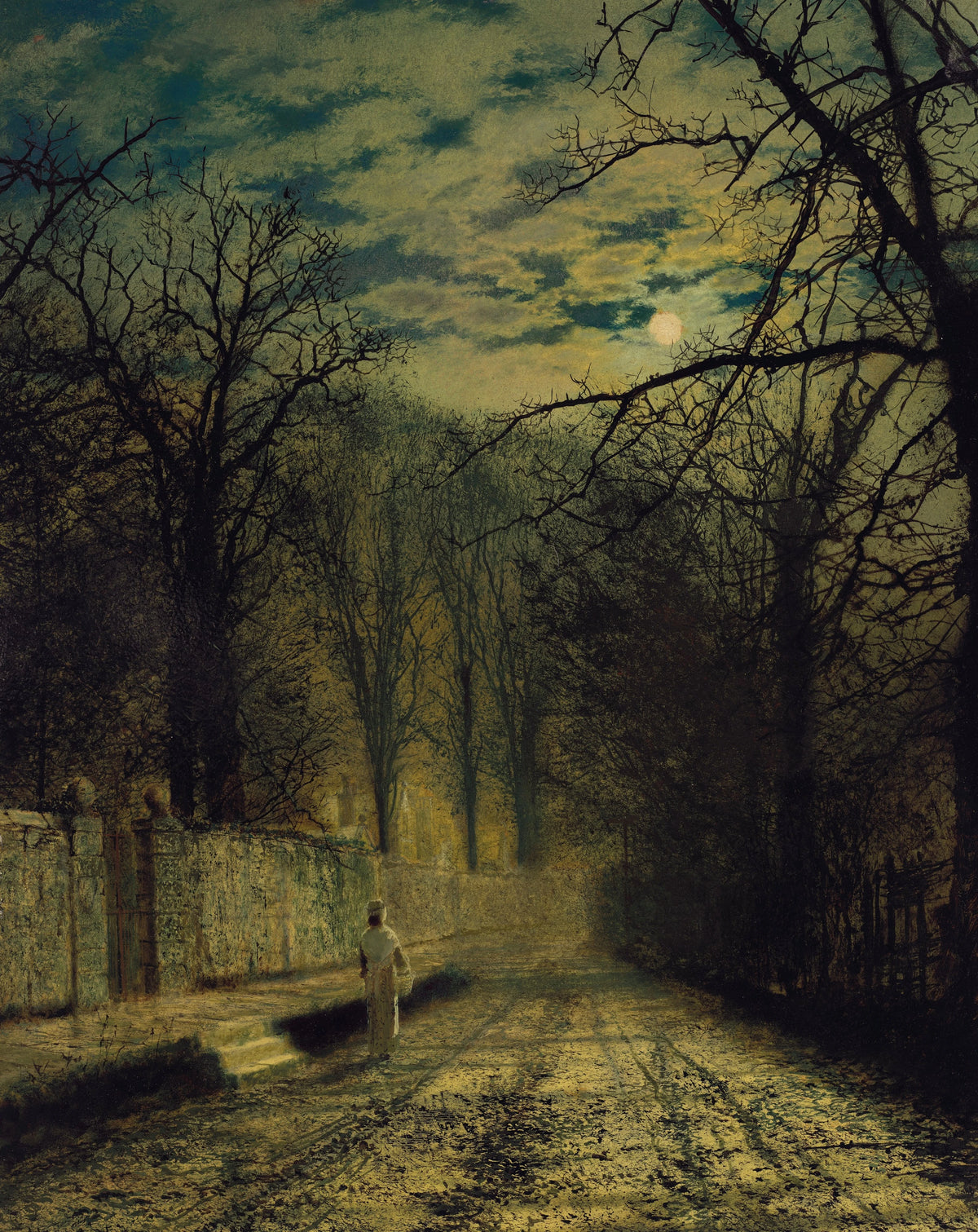 John Atkinson Grimshaw - A Moonlit Street (1880)