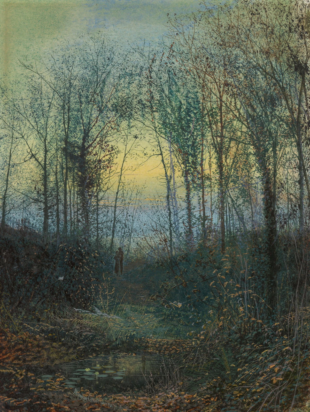 John Atkinson Grimshaw - Lovers in a wood (1871)