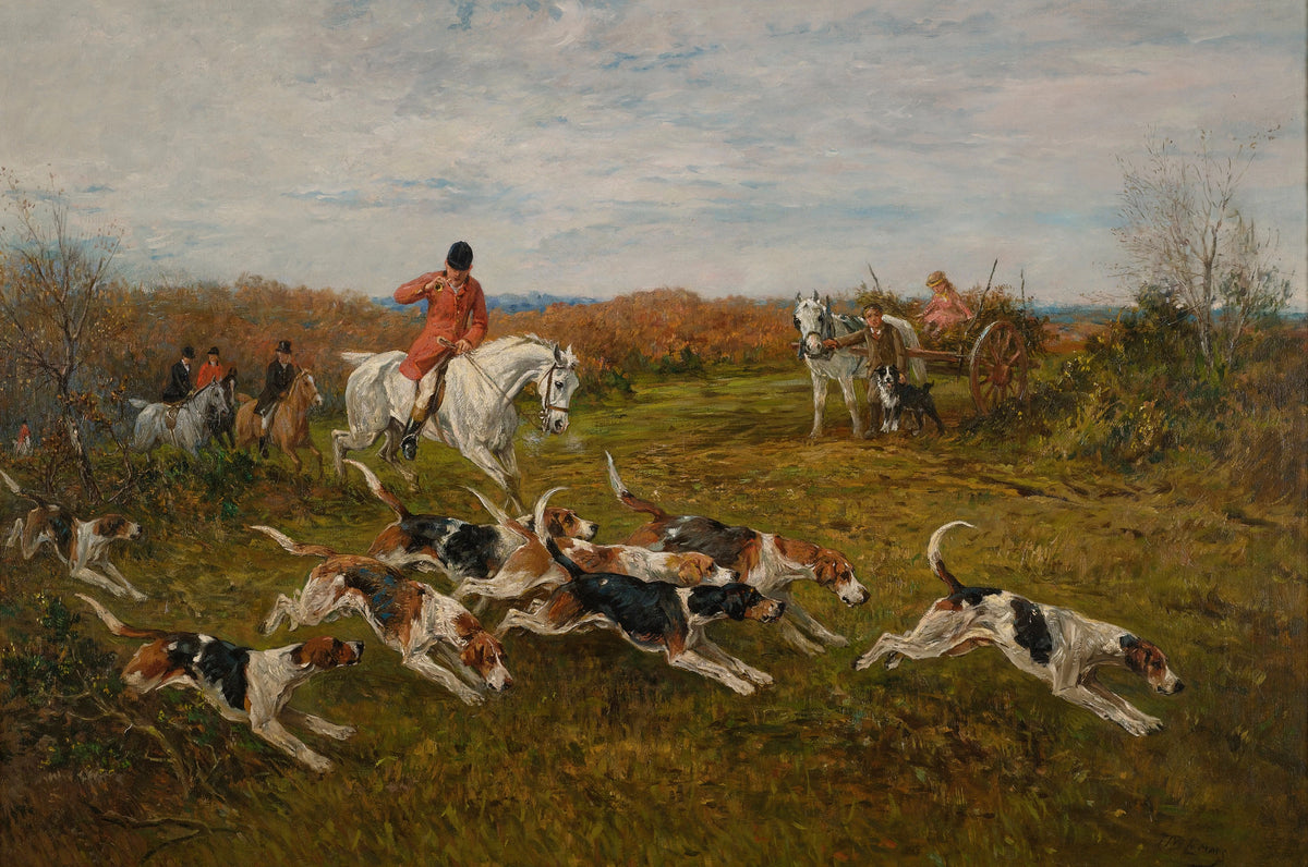 John Emms - The hunt in full cry