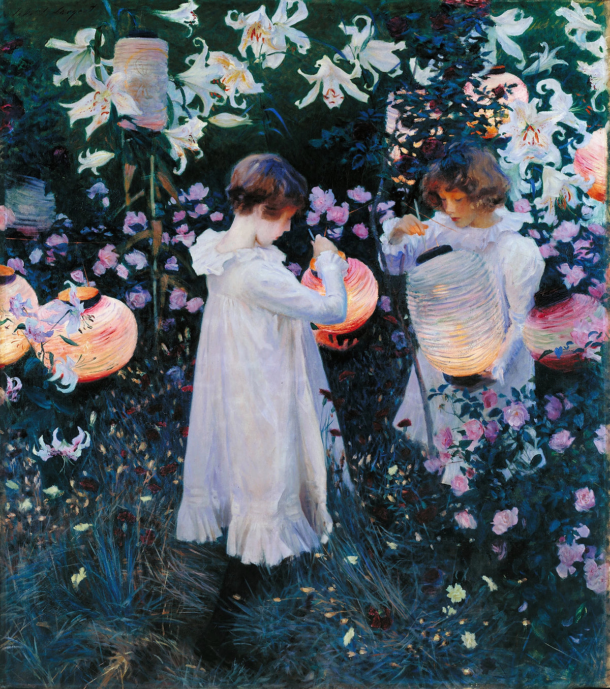 John Singer Sargent - Carnation, Lily, Lily, Rose (1885)