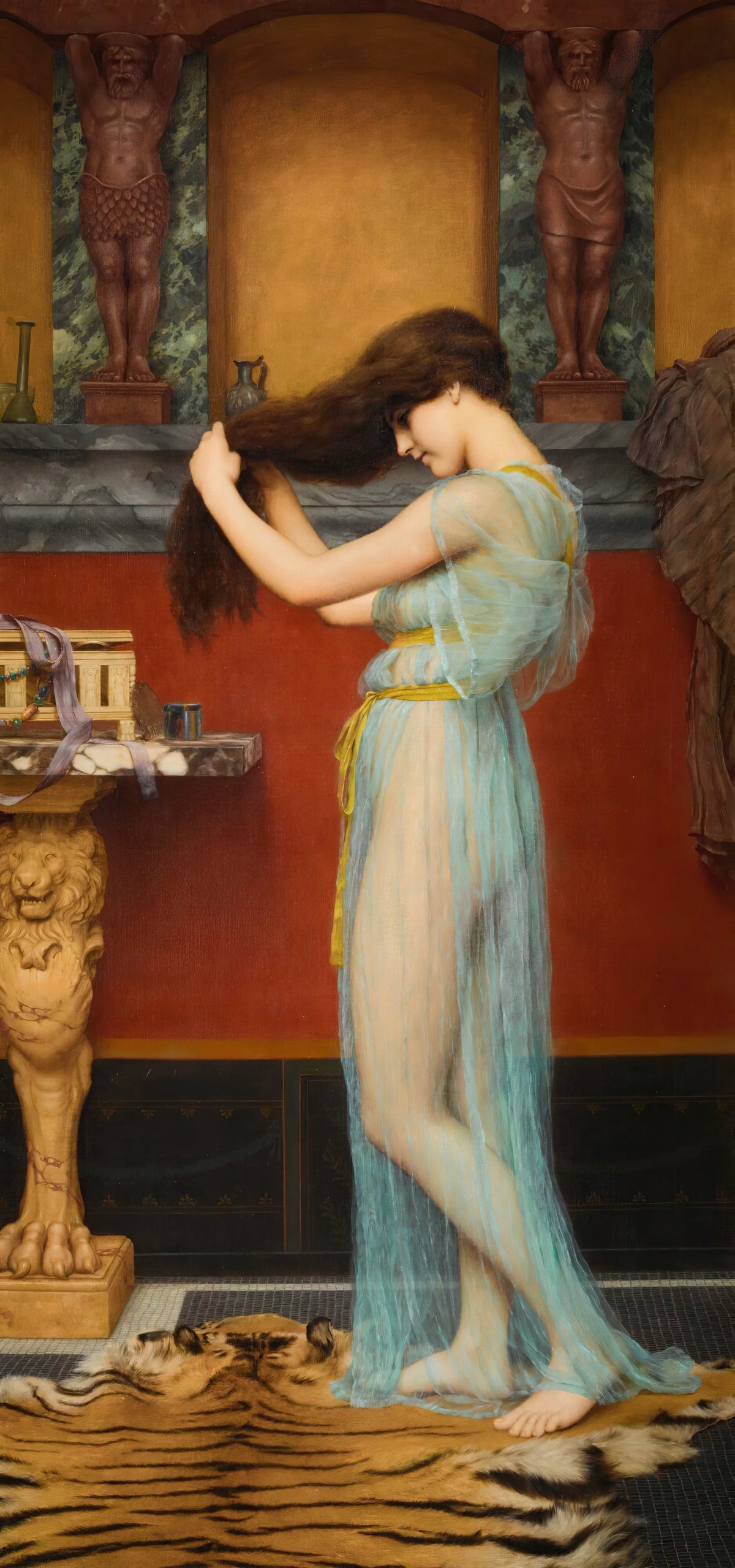John William Godward - Preparing For The Bath (1900)
