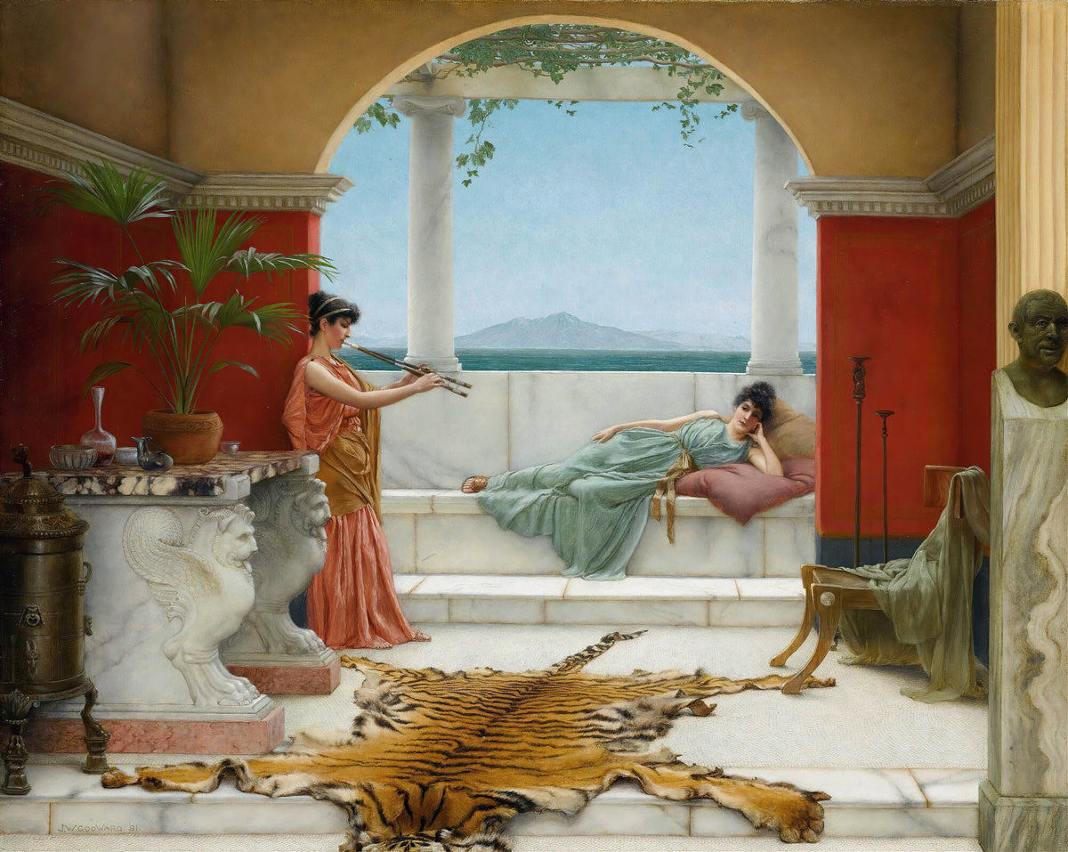 John William Godward - The Sweet Siesta Of A Summer Day (1891)
