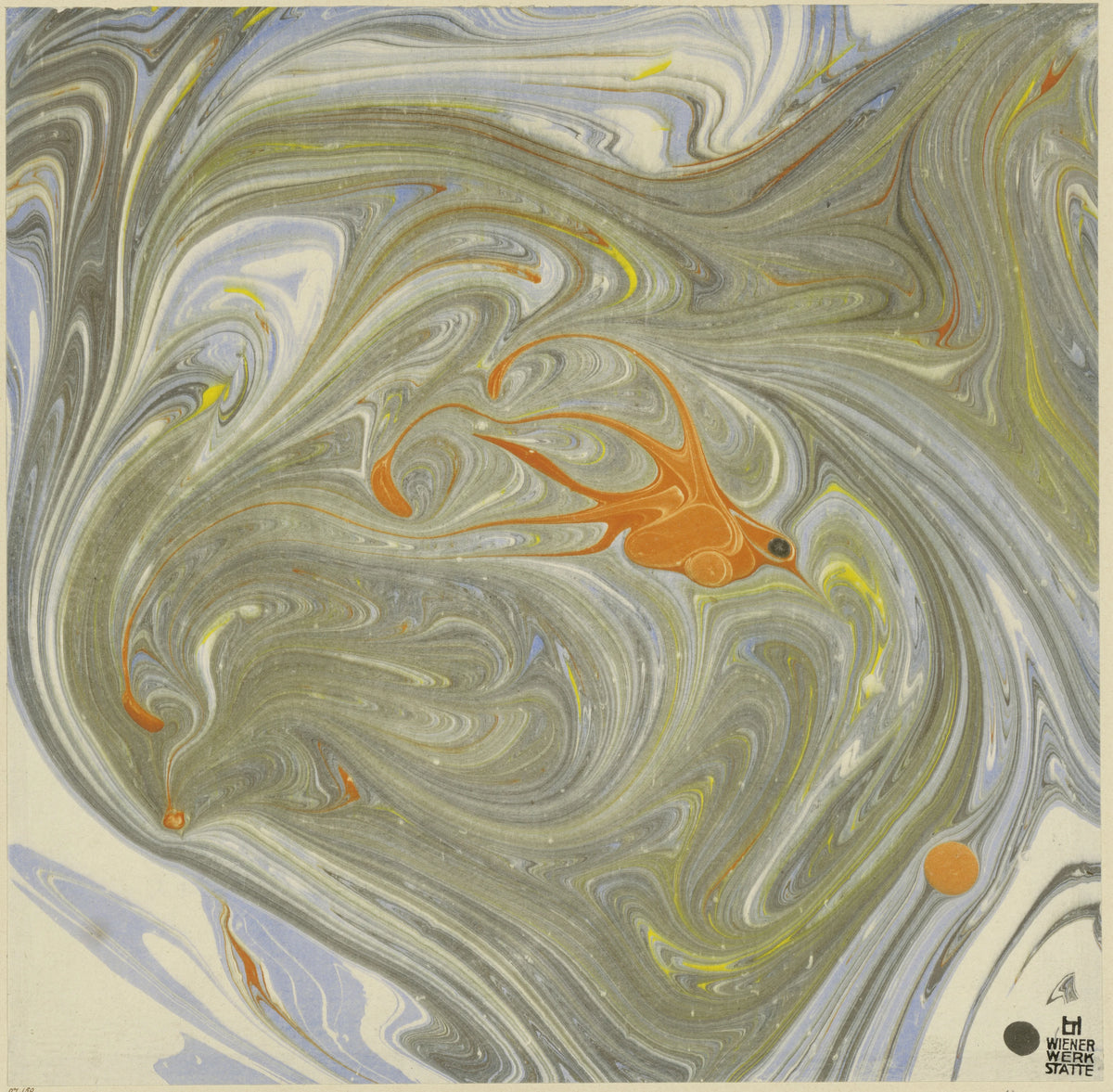 Josef Hoffmann - Marmorpapier (mit Vogelmotiv) (1903-1907)