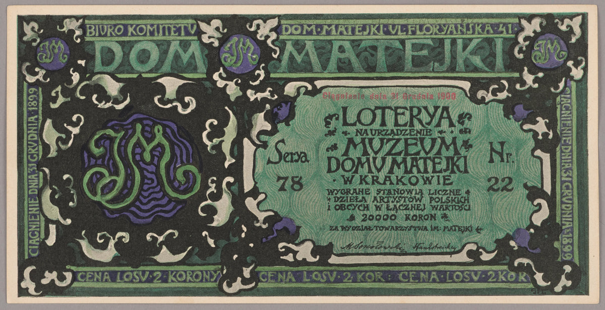 Józef Mehoffer - Lottery ticket (1850-1888)