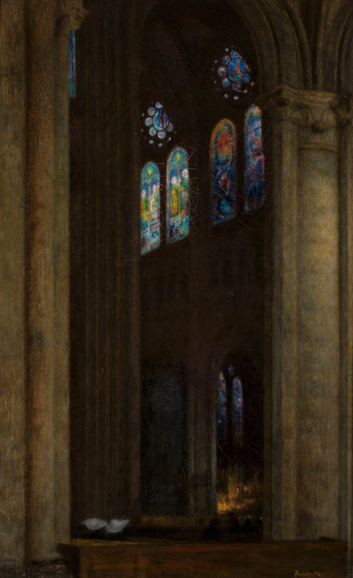 Józef Pankiewicz - Interior of the cathedral in Chartres (1903)