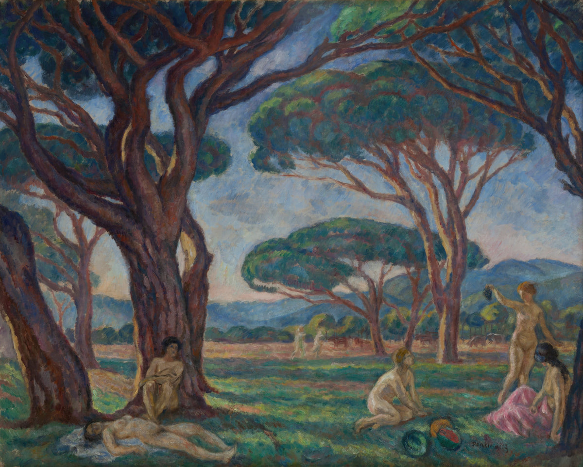 Józef Pankiewicz - Landscape from Provence with Idyllic Scenes (1912)