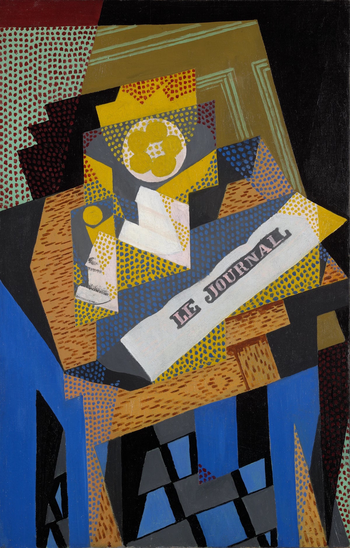 Juan Gris - Newspaper and Fruit Dish (1916)