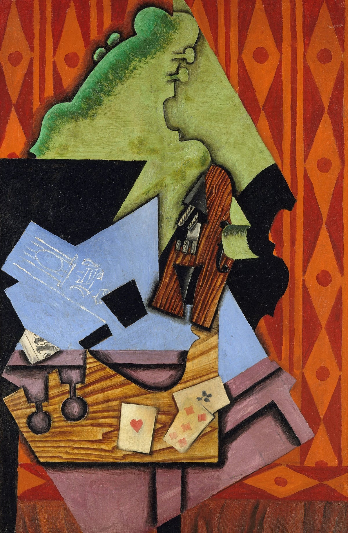 Juan Gris - Violin and Playing Cards on a Table (1913)