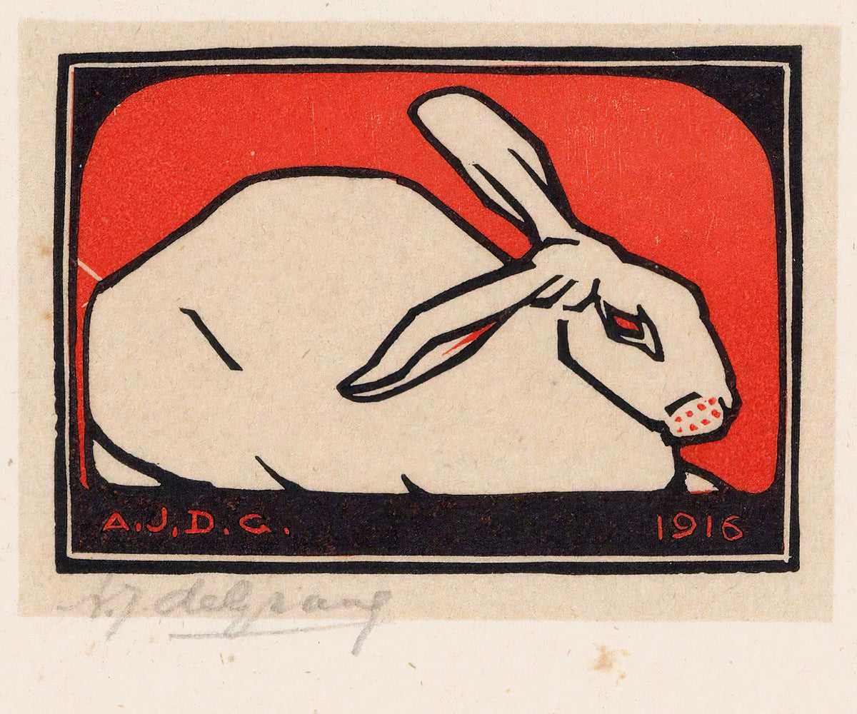 Julie de Graag - Liggend konijn (1916)