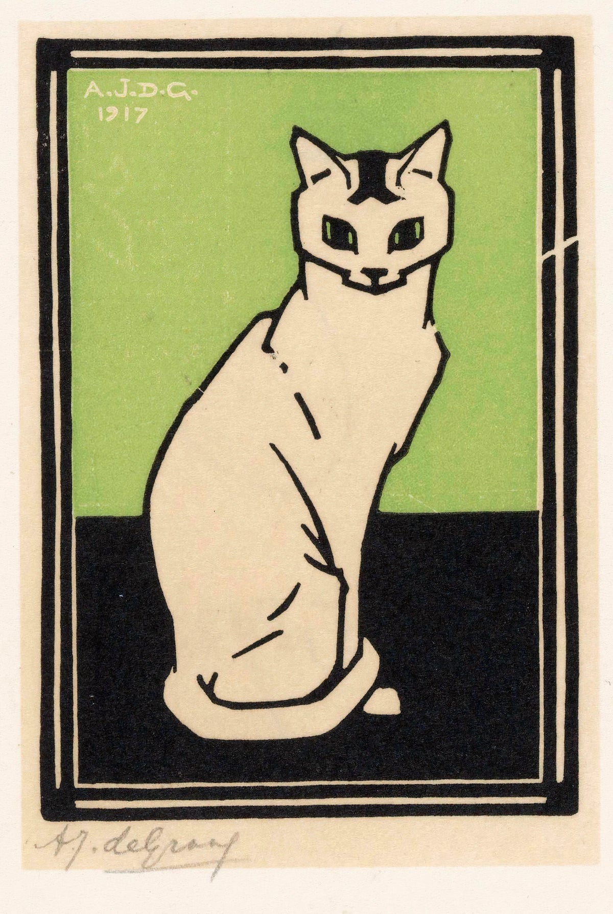 Julie de Graag - Zittende kat (1917)
