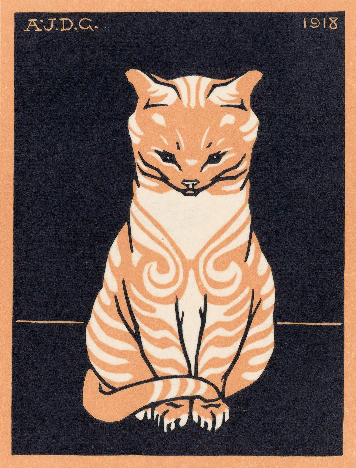 Julie de Graag - Zittende kat (1918)