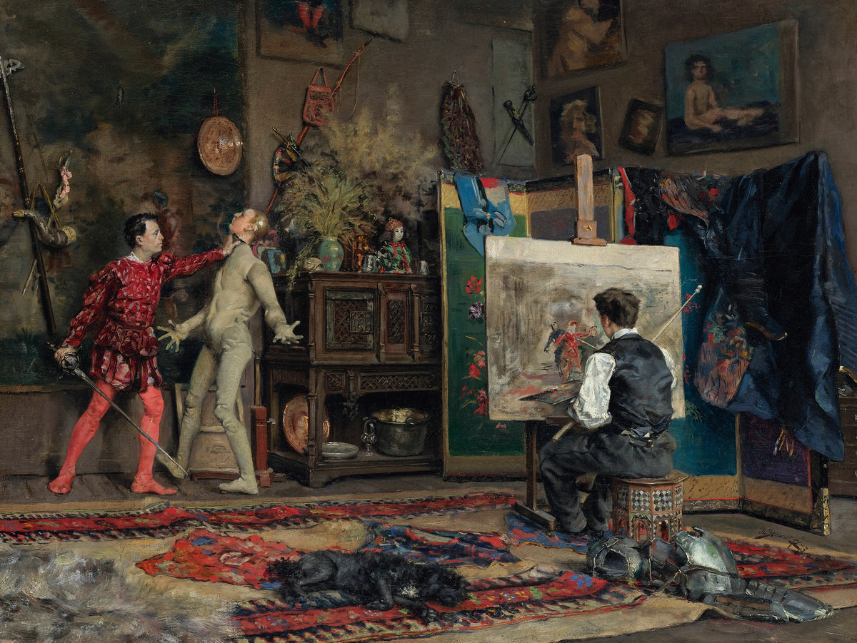 Julius Leblanc Stewart - In The Artist's Studio (1875)