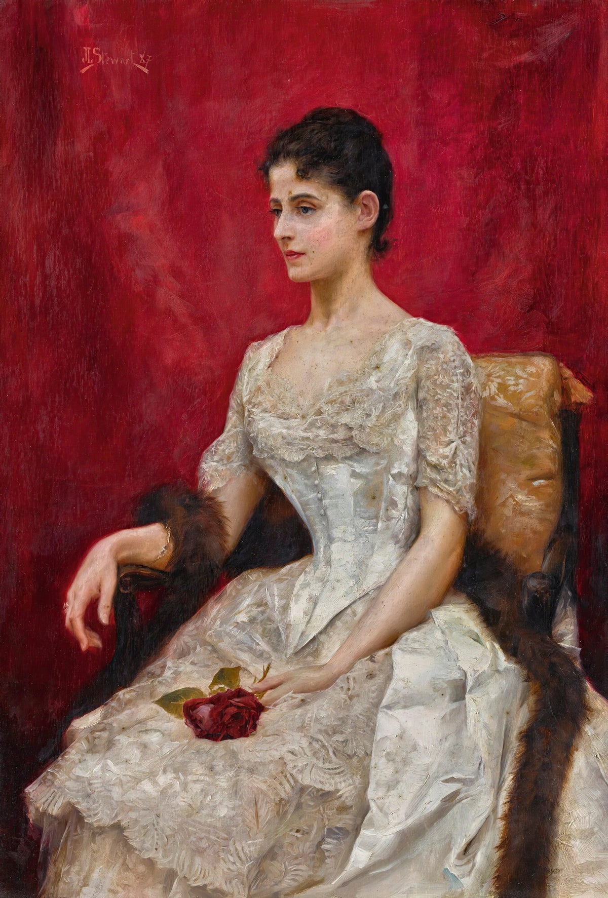 Julius Leblanc Stewart - Lady in white (1887)