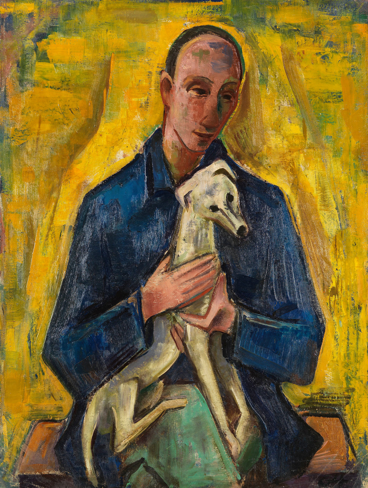 Karl Hofer - Man with dog (1918)