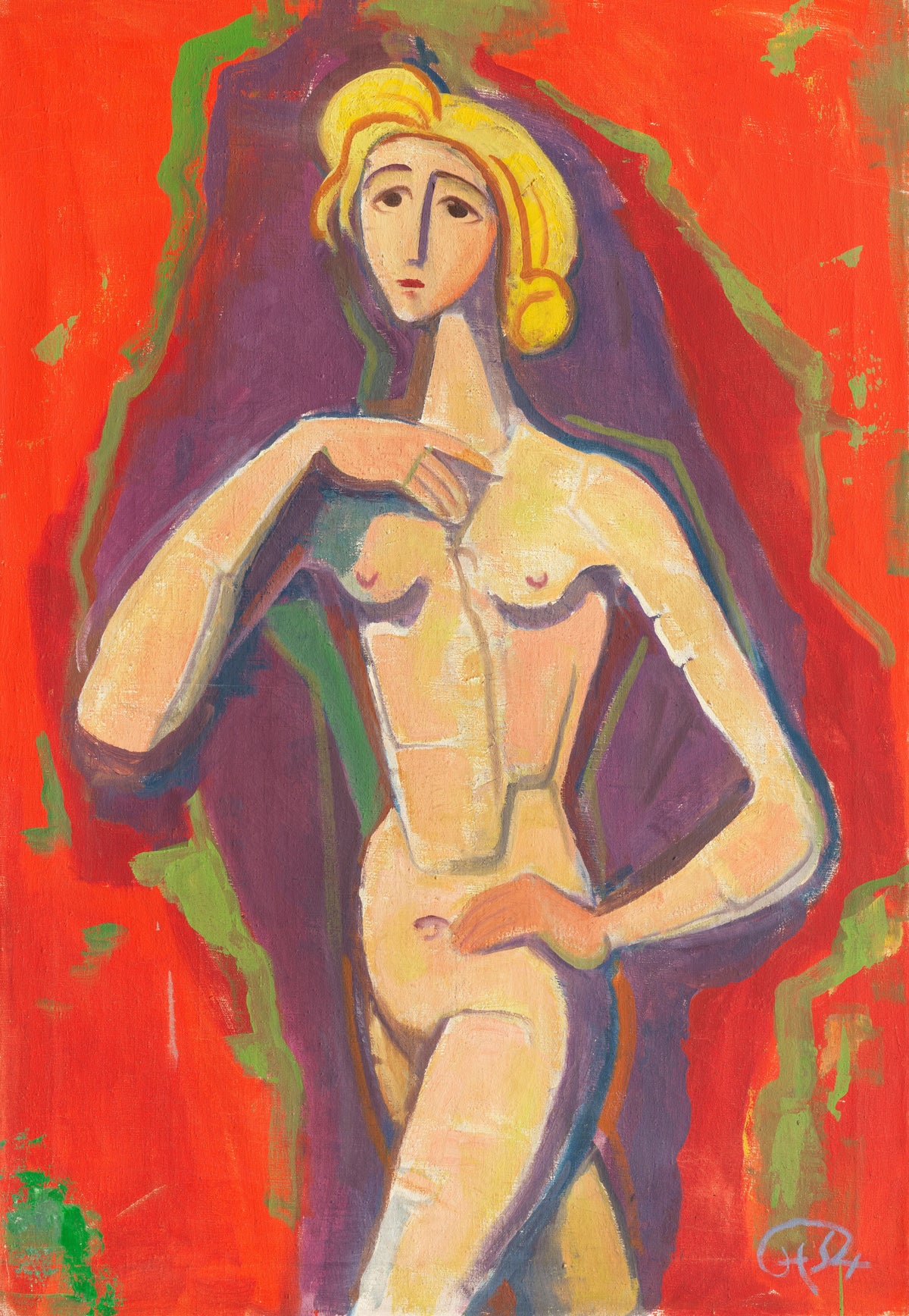 Karl Hofer - Standing female nude (1954)