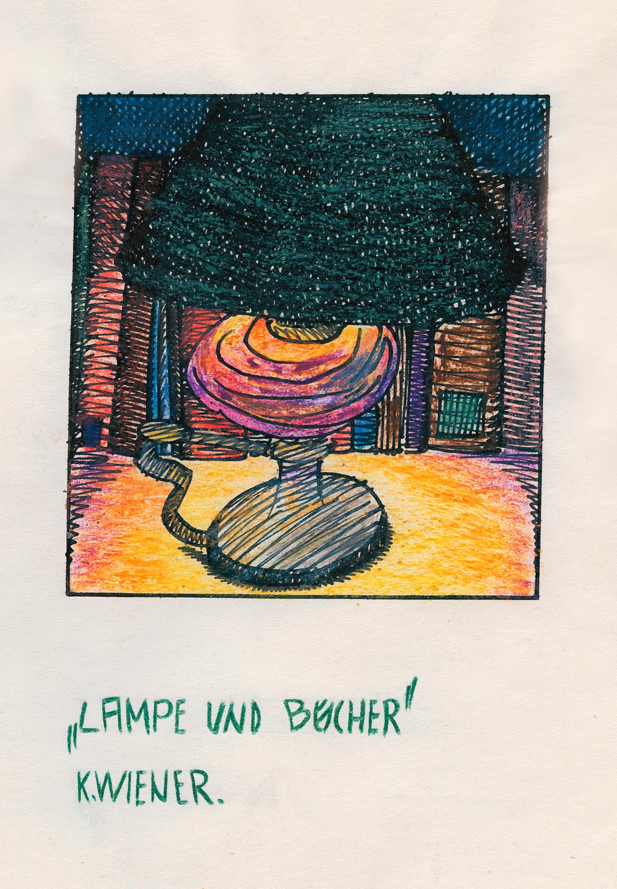 Karl Wiener - Lampe und Bücher (around 1921)