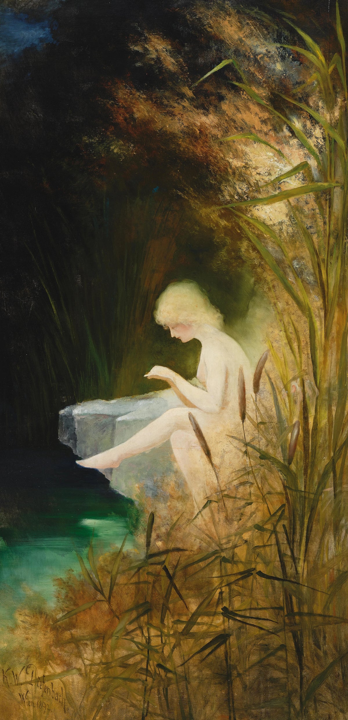 Karl Wilhelm Diefenbach - A Girl On The Shore (1892)