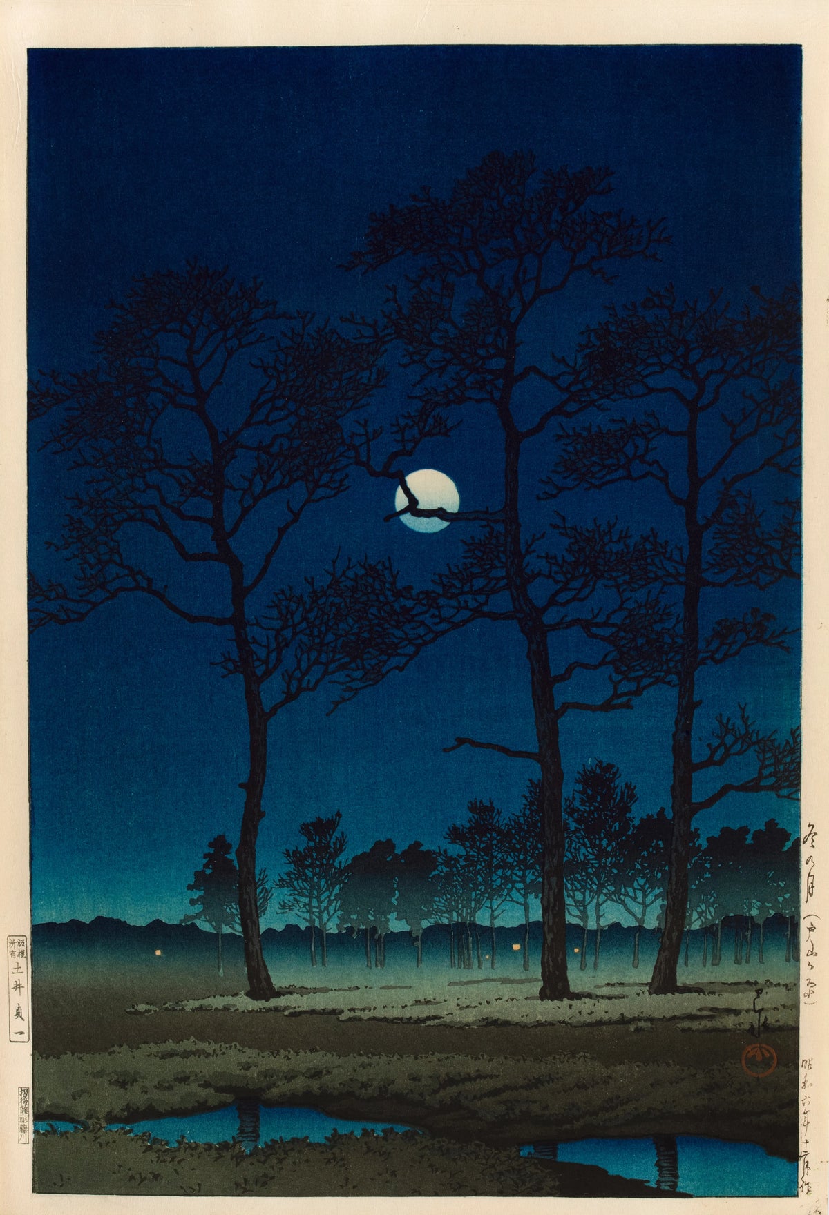 Kawase Hasui - Winter Moon over Toyama Plain (1931)