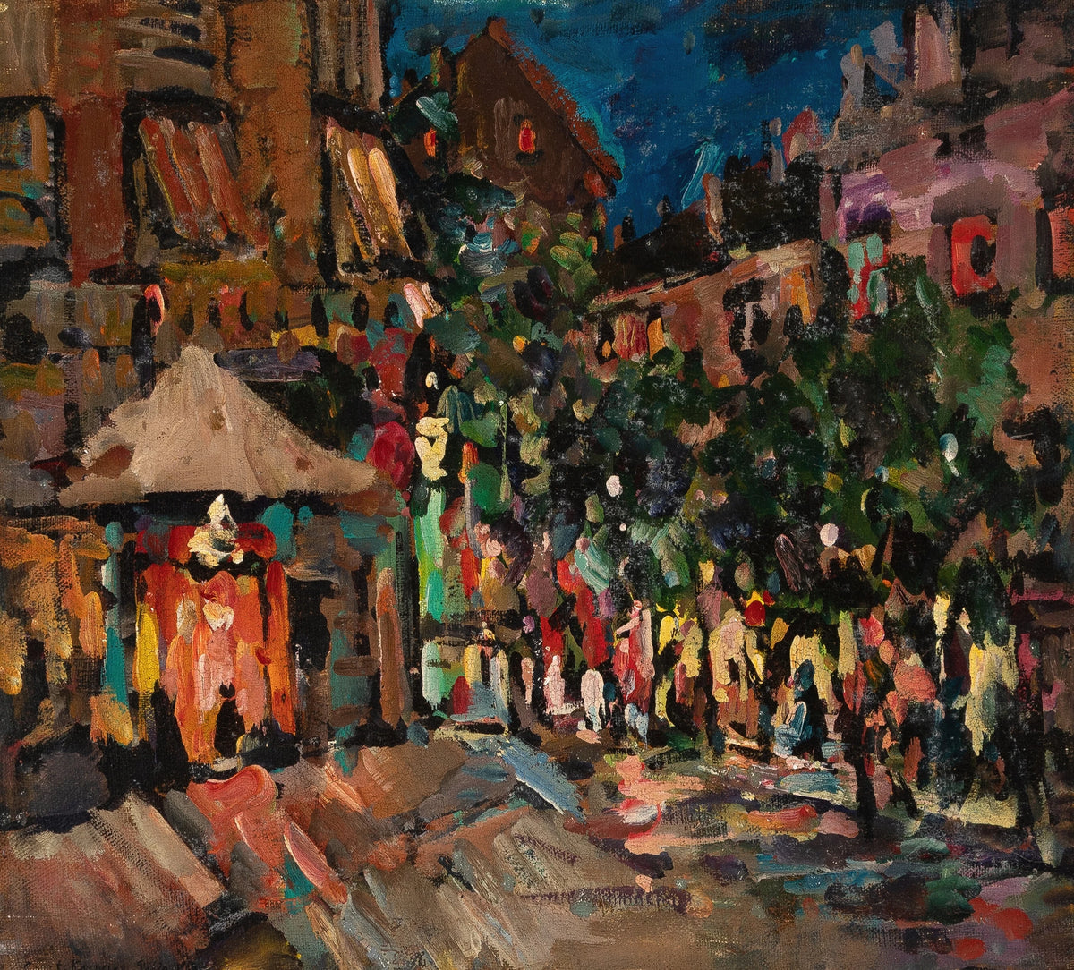 Konstantin Alexeevich Korovin - Paris, la nuit, Montparnasse (1900)