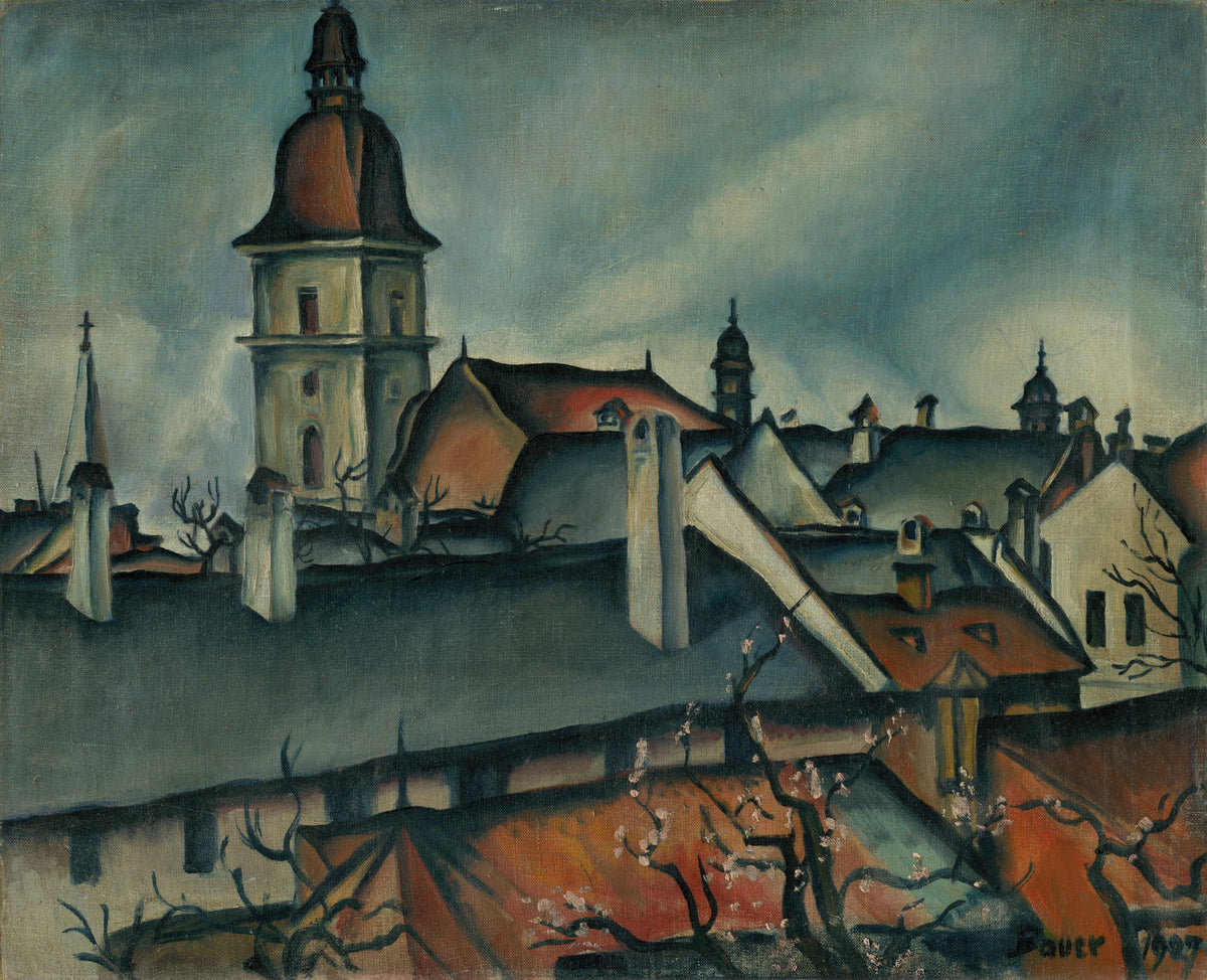 Konštantín Bauer - Pohľad na Košice (1927)