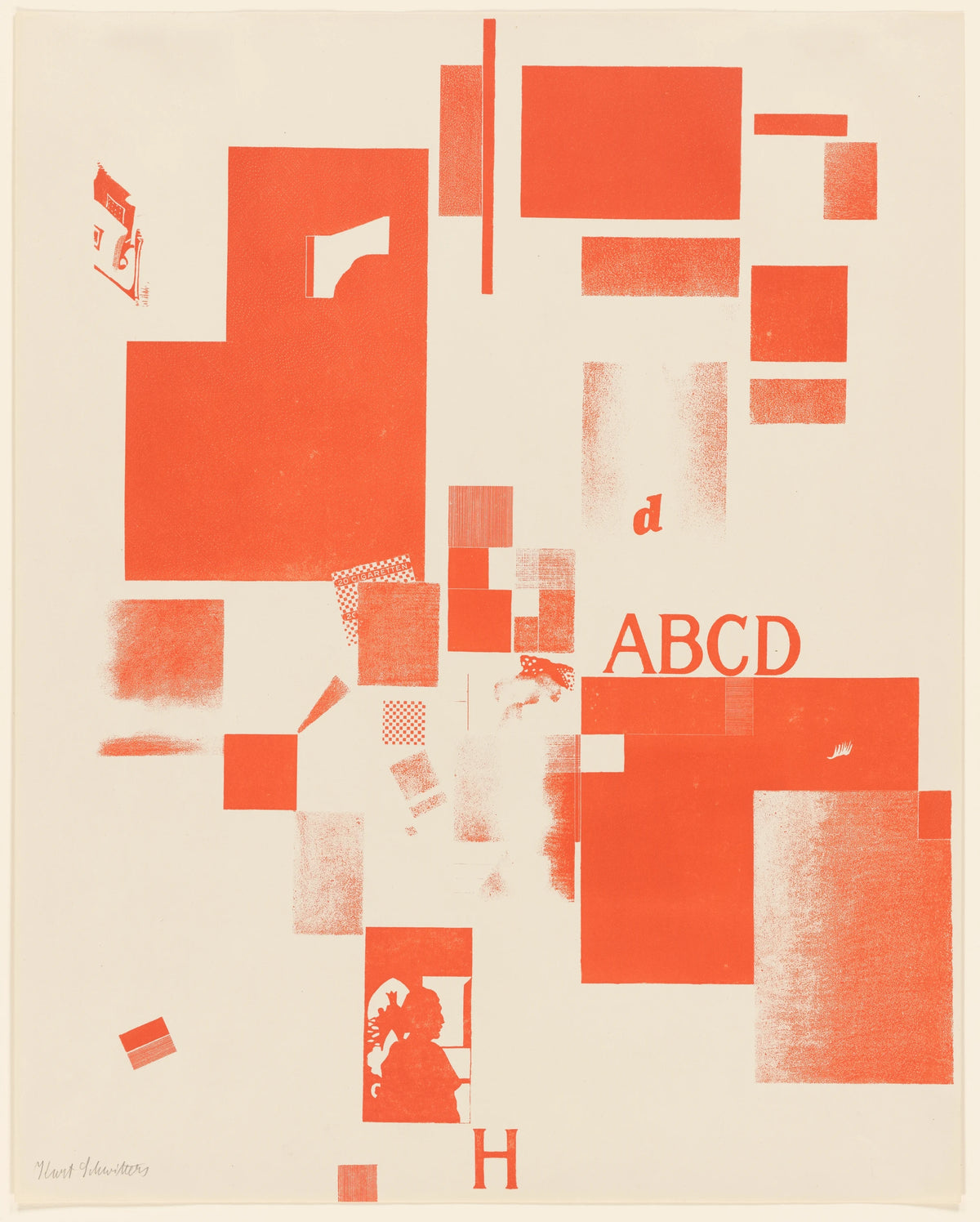 Kurt Schwitters - Merz 3. Kurt Schwitters 6 Lithos Pl.5 (1923)