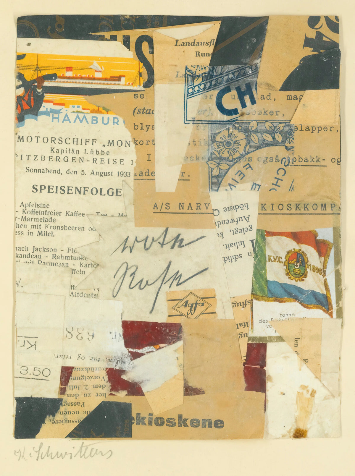 Kurt Schwitters - Ohne Titel (Rote Rose) (1933-34)