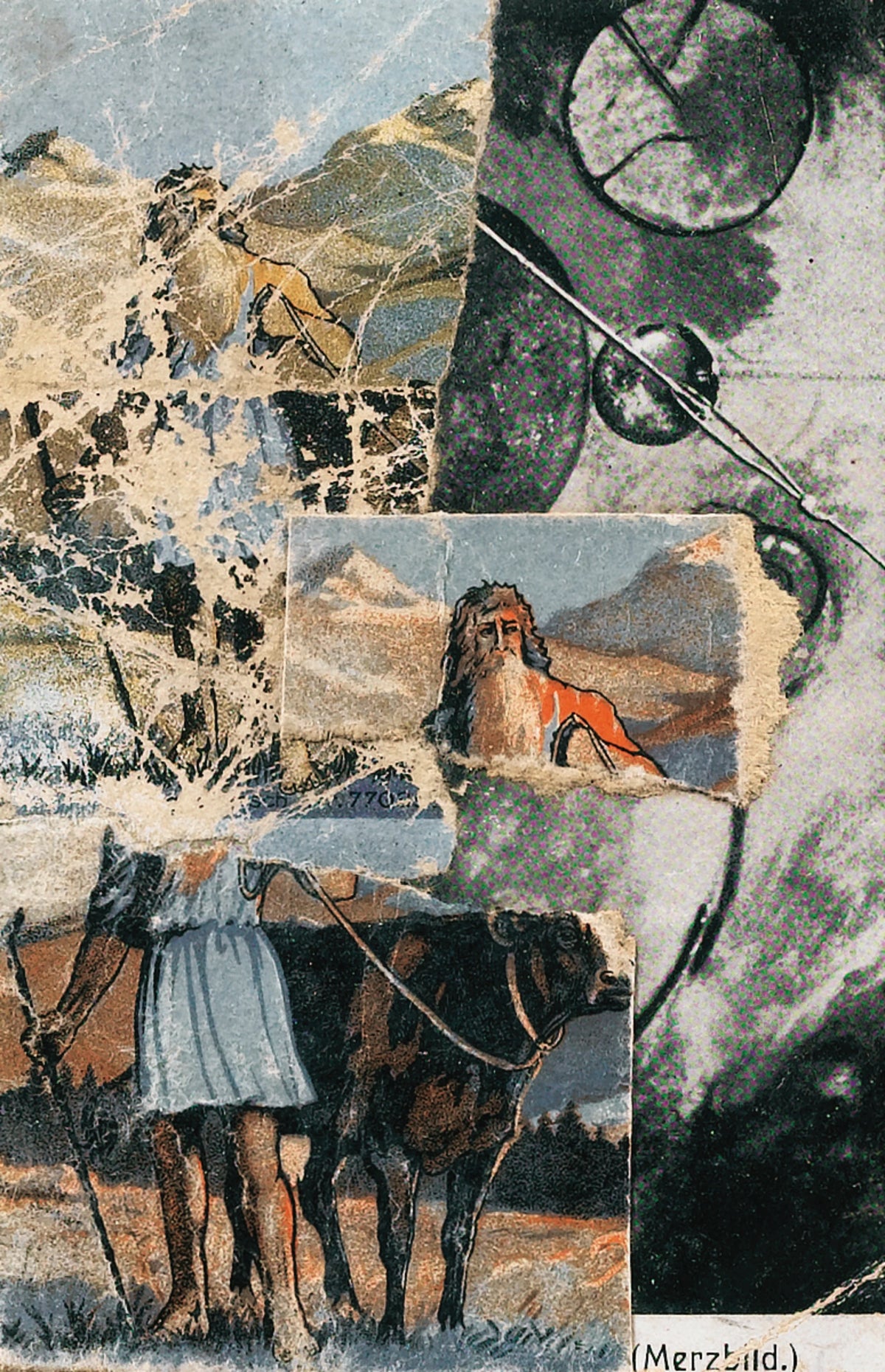 Kurt Schwitters - Sans Titre (Collagierte Bildpostkarte Das Kreisen) (1922)