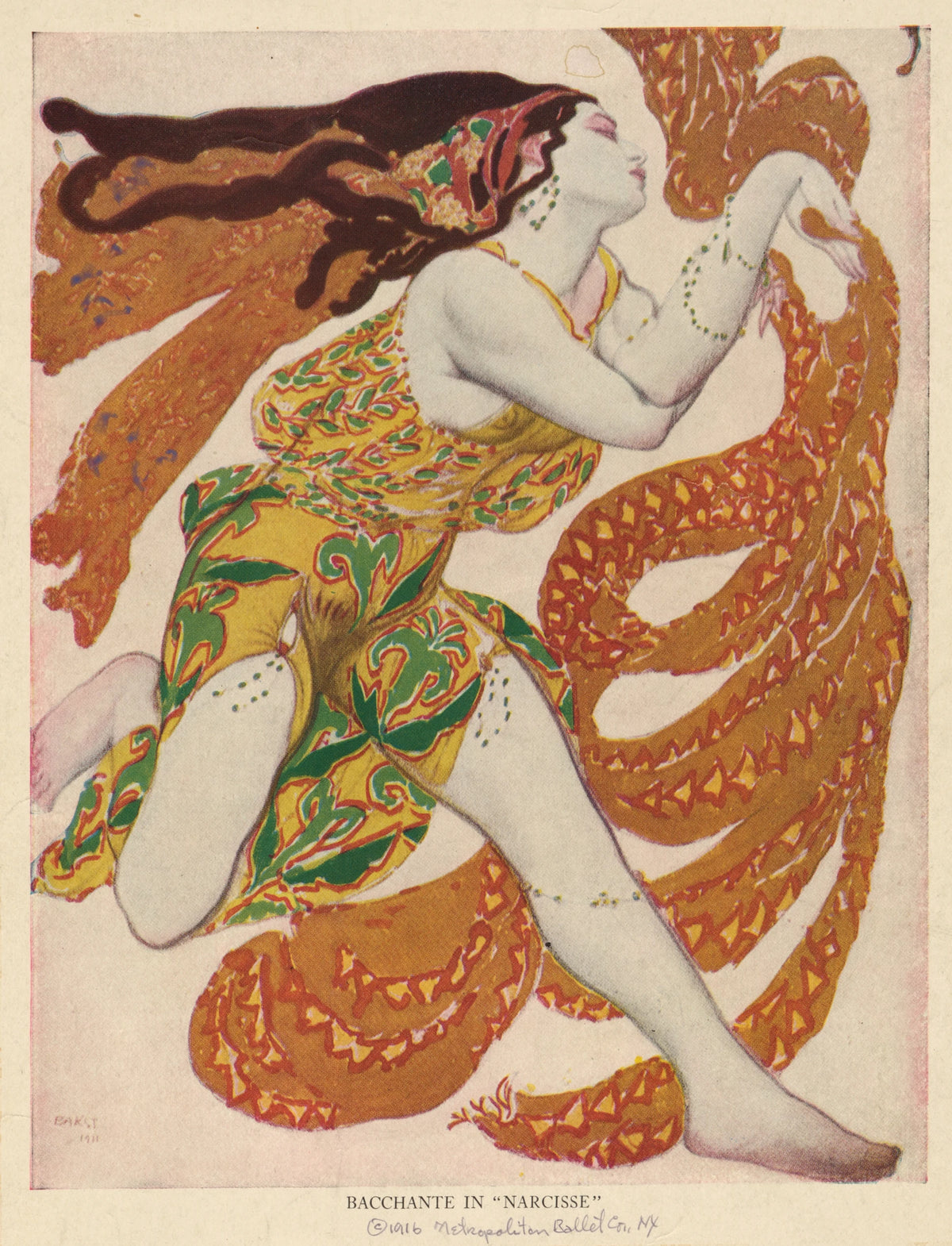 Léon Bakst - Bacchante in 'Narcisse' (1911-1916)